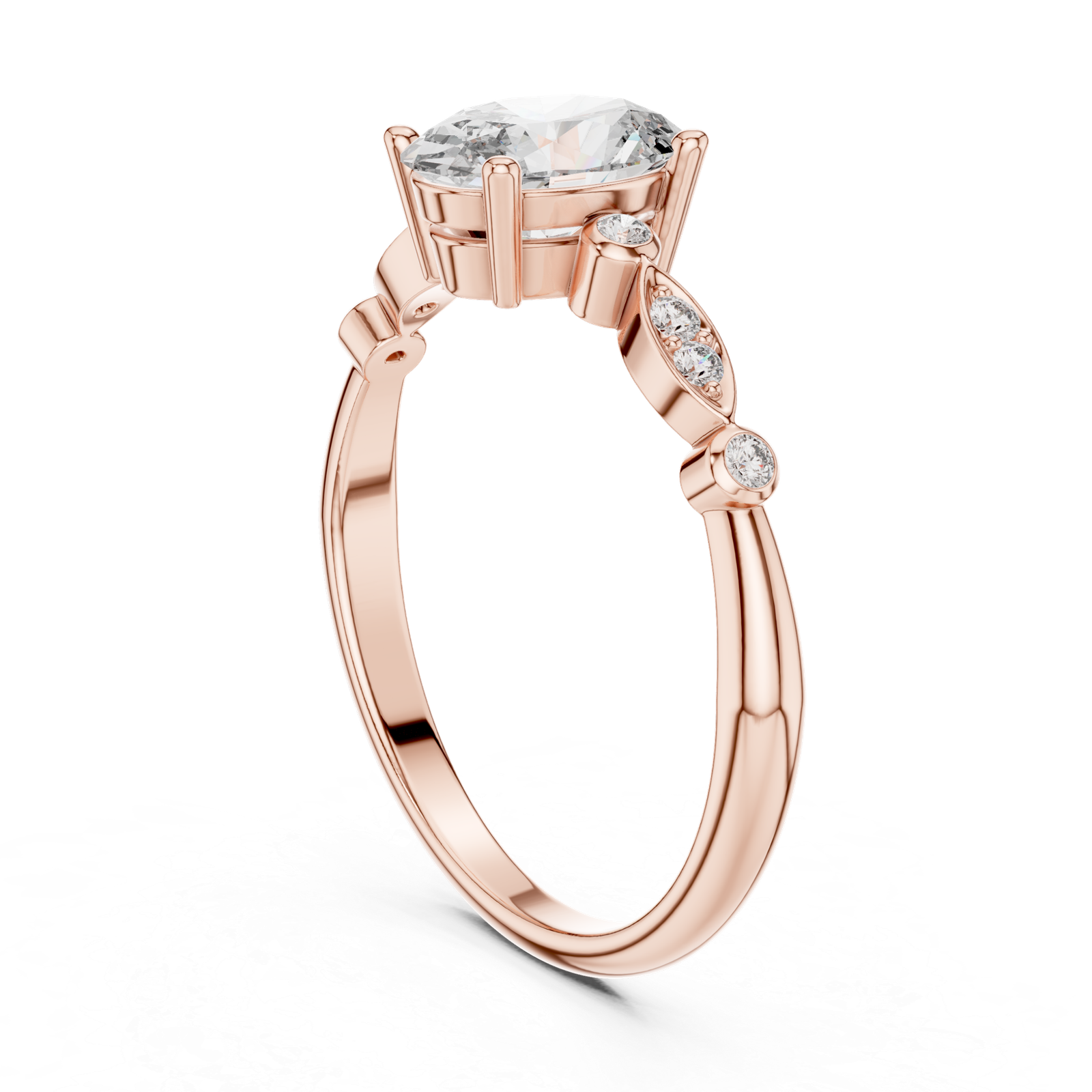Oval Bezel Accent Ring