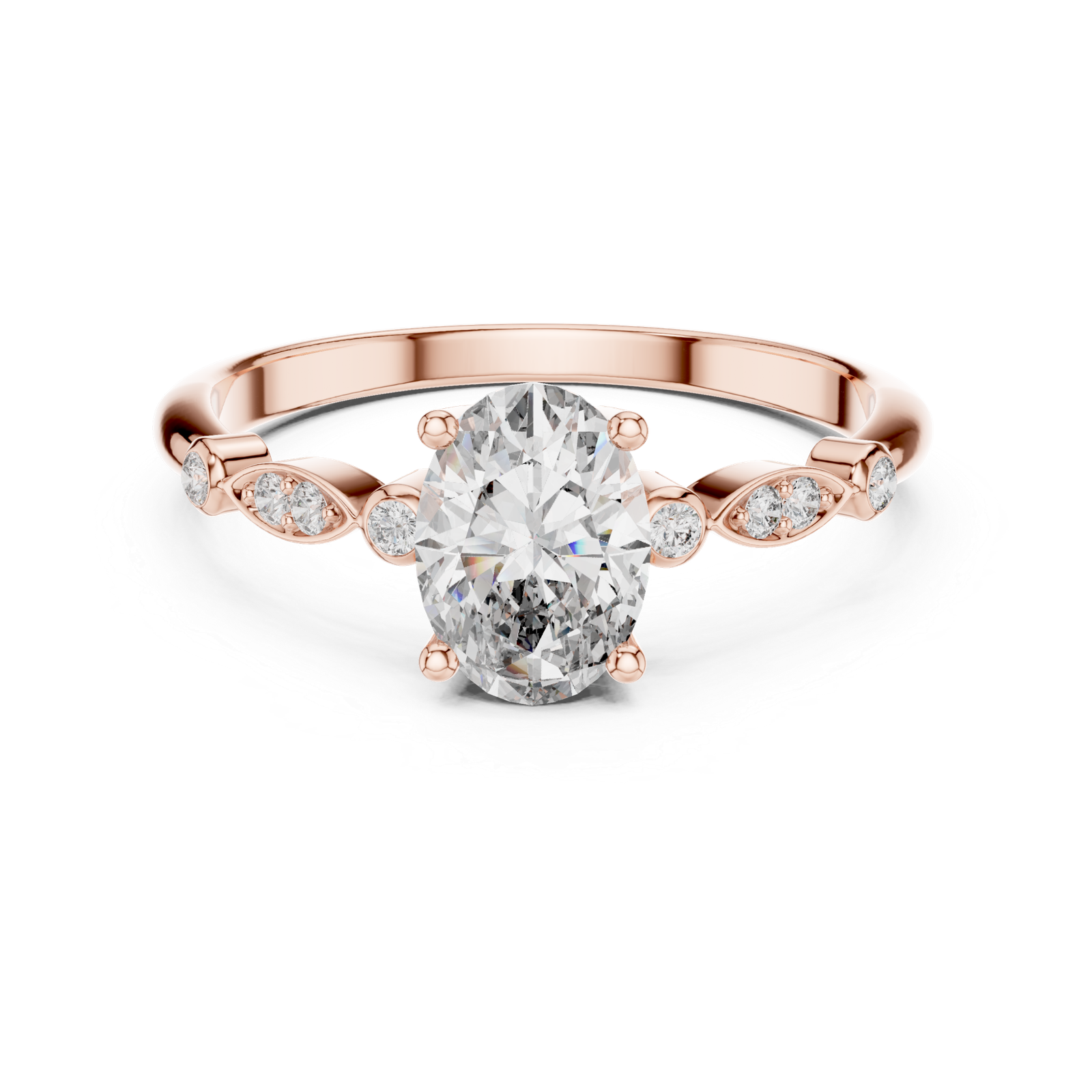Oval Bezel Accent Ring