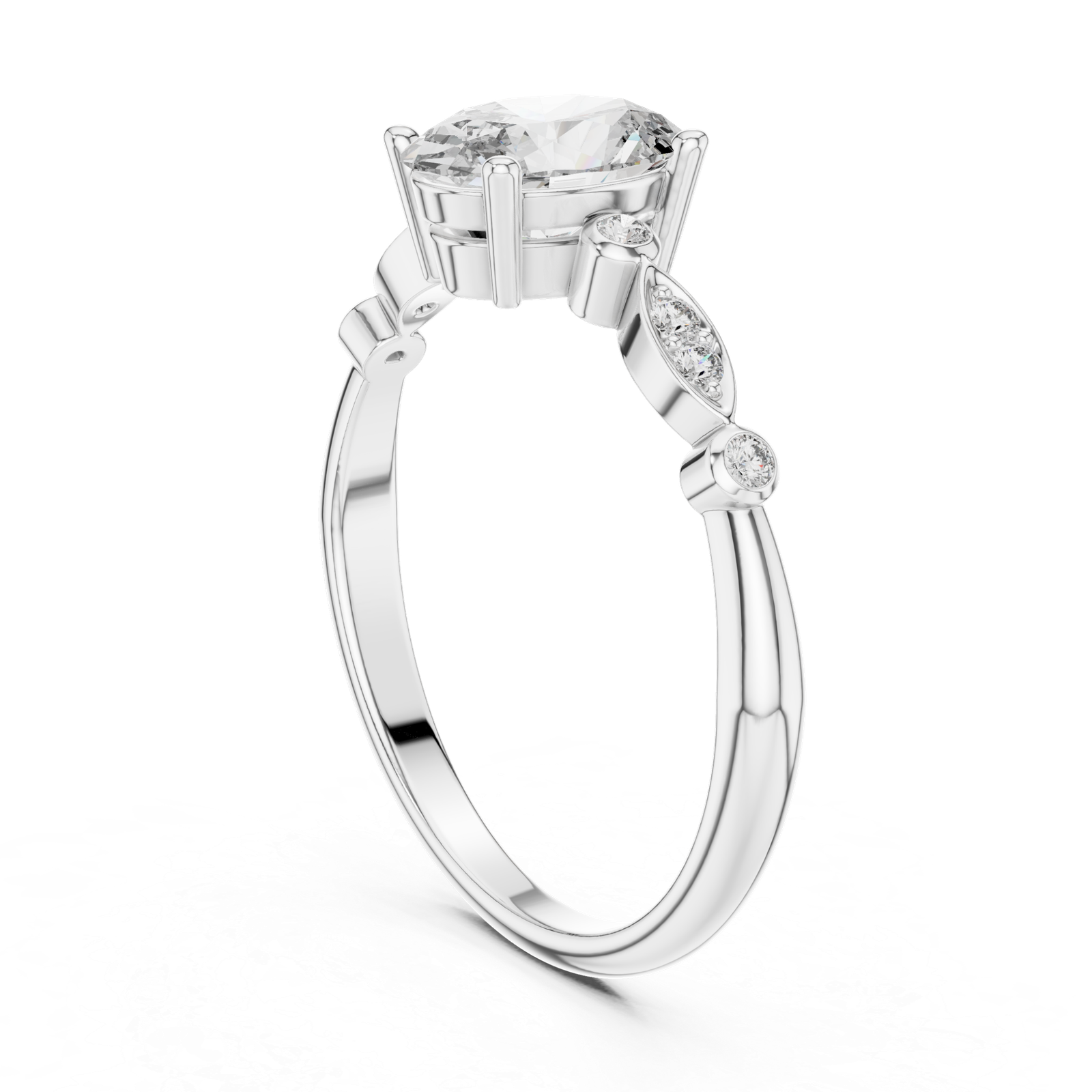 Oval Bezel Accent Ring
