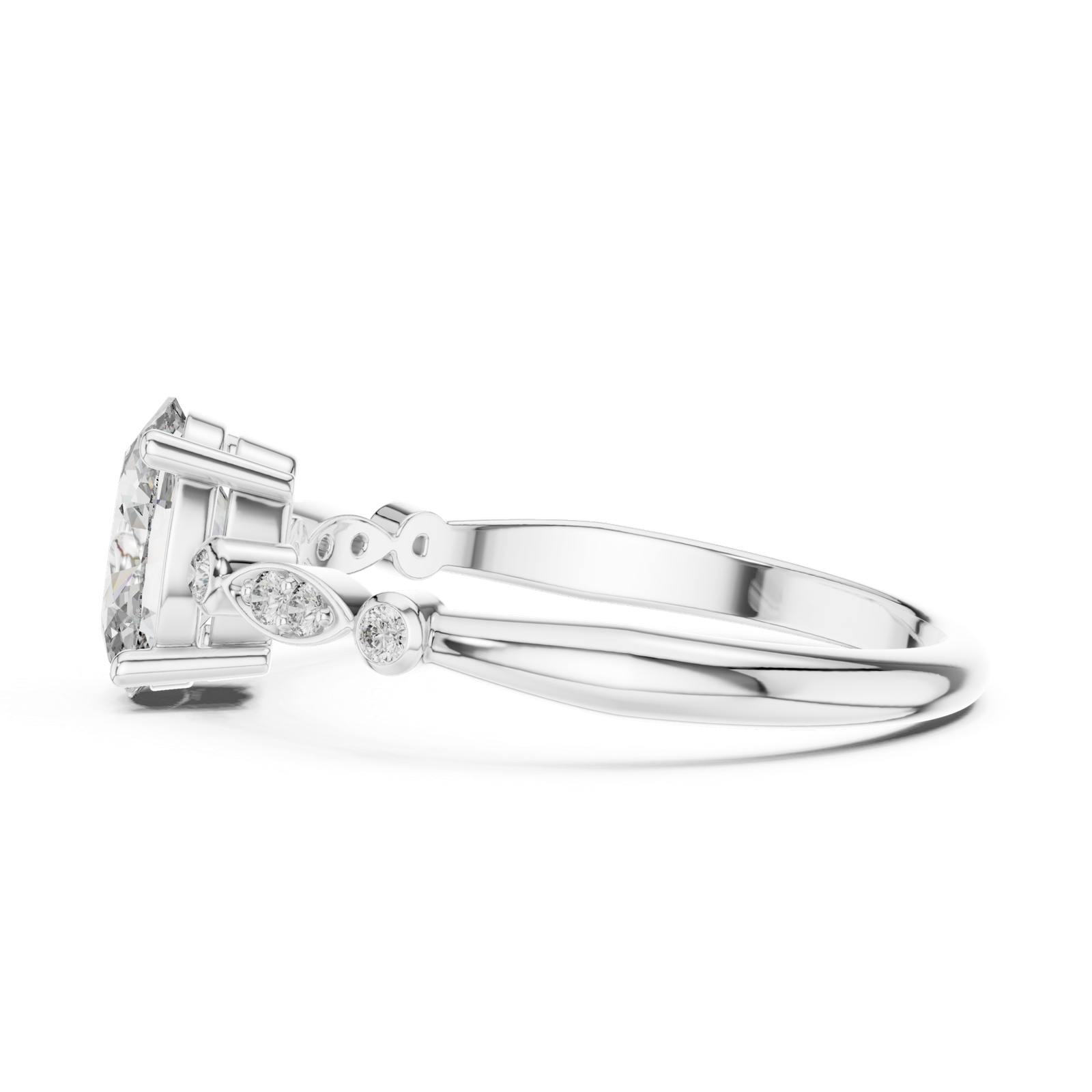 Oval Bezel Accent Ring