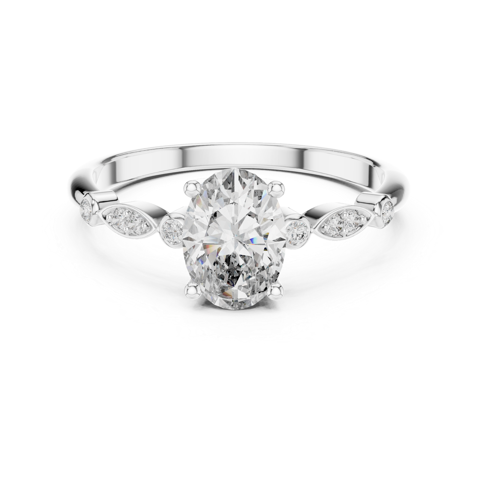 Oval Bezel Accent Ring