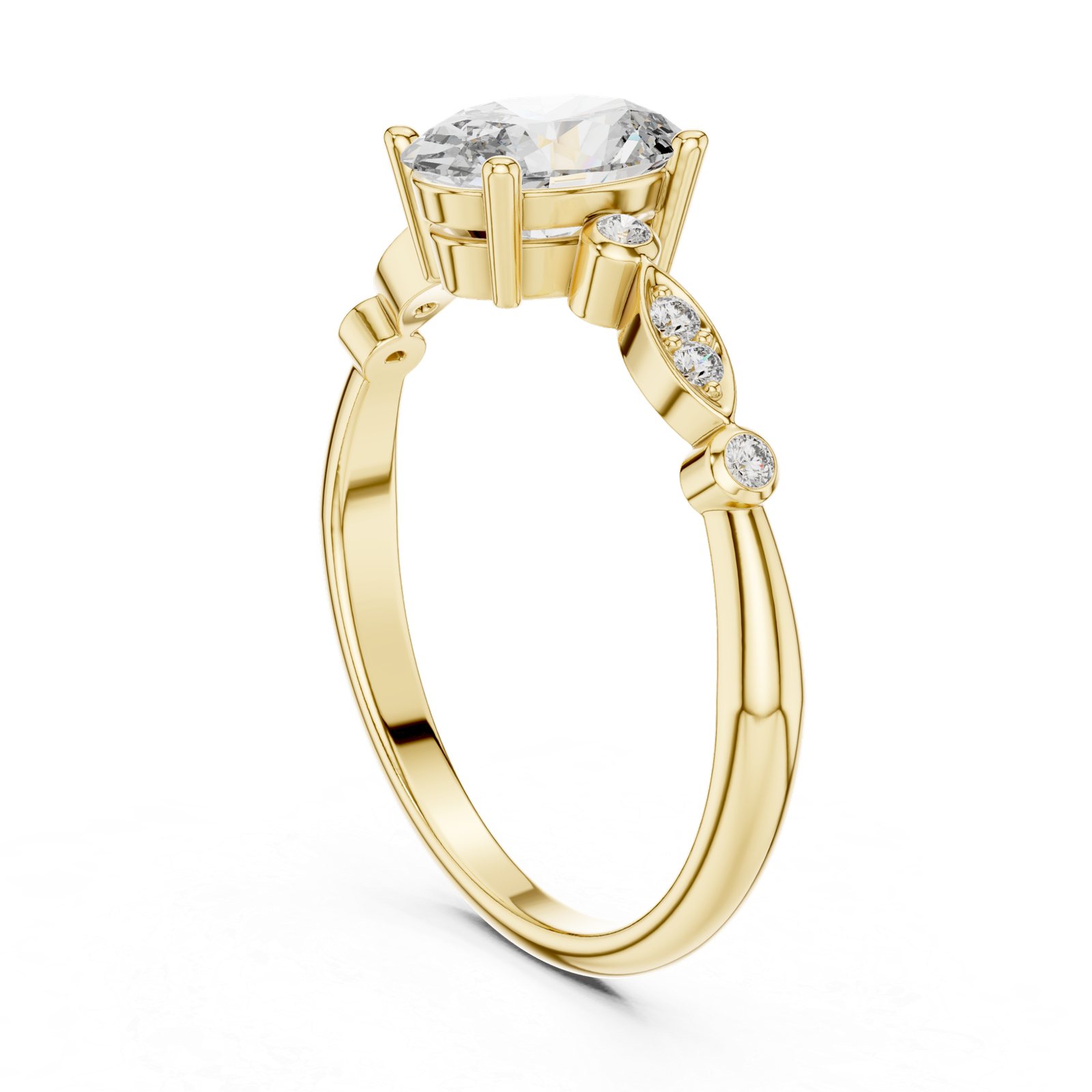 Oval Bezel Accent Ring