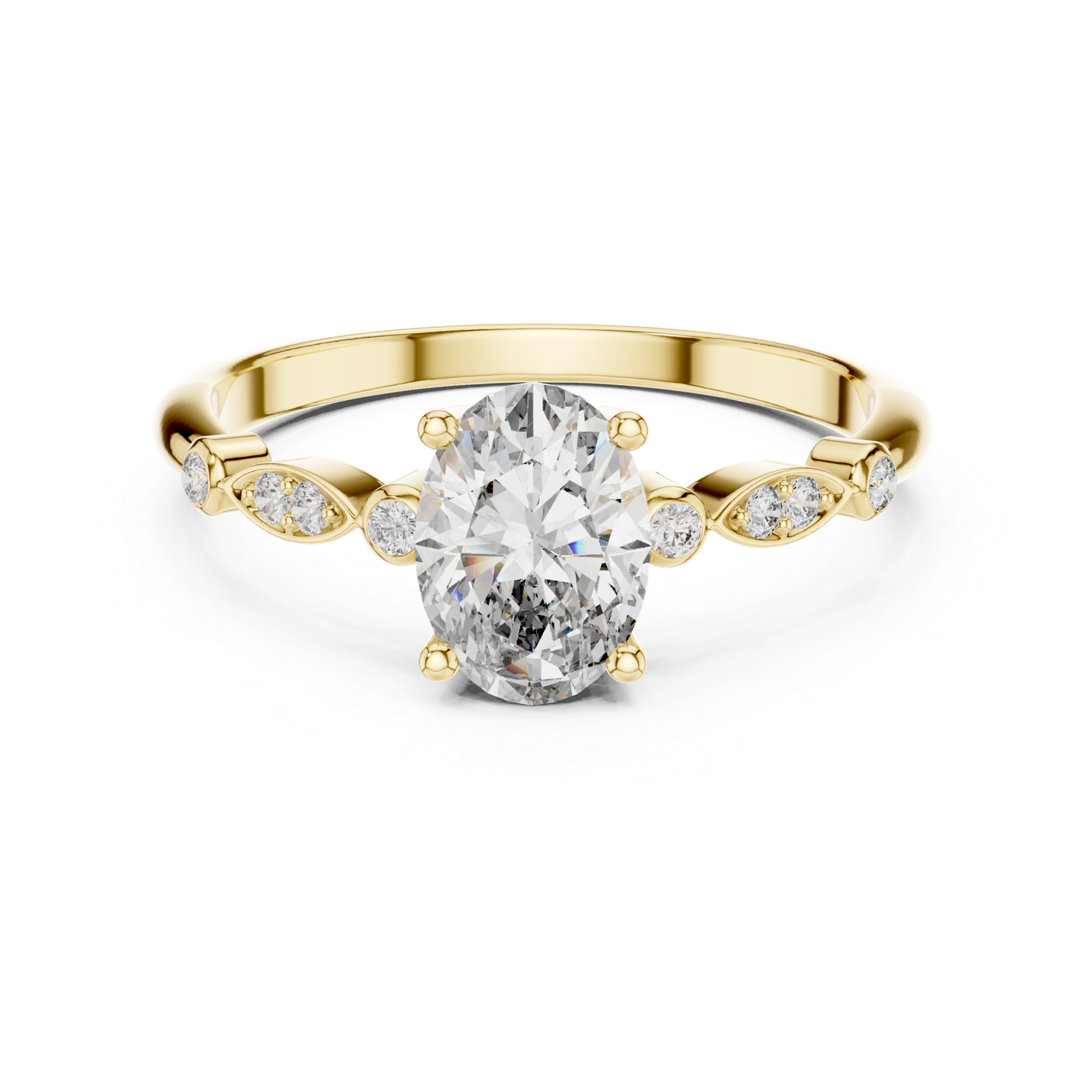 Oval Bezel Accent Ring