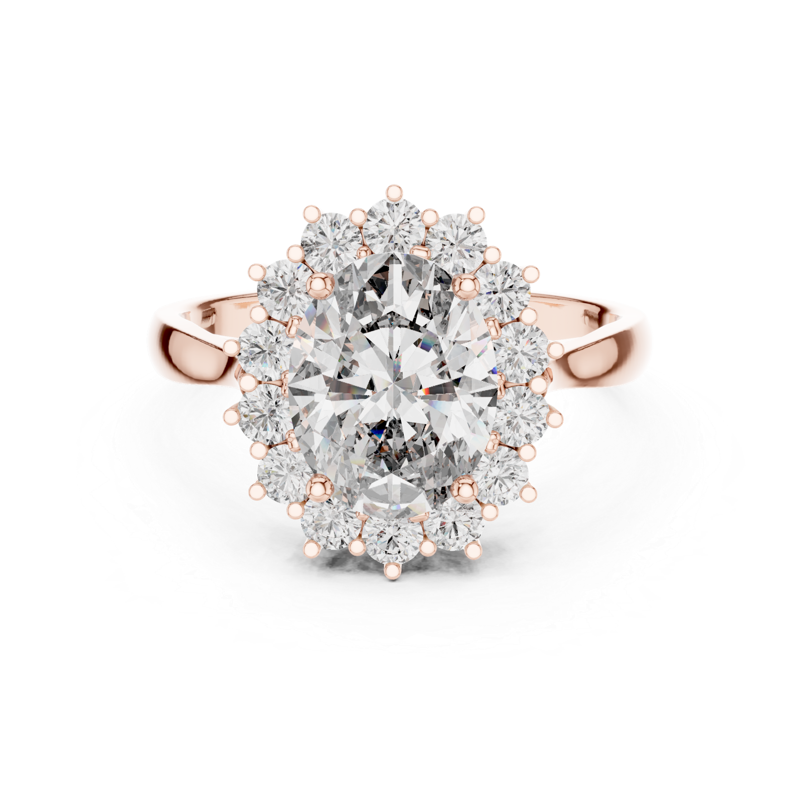 Maison Bloom Oval Halo Ring