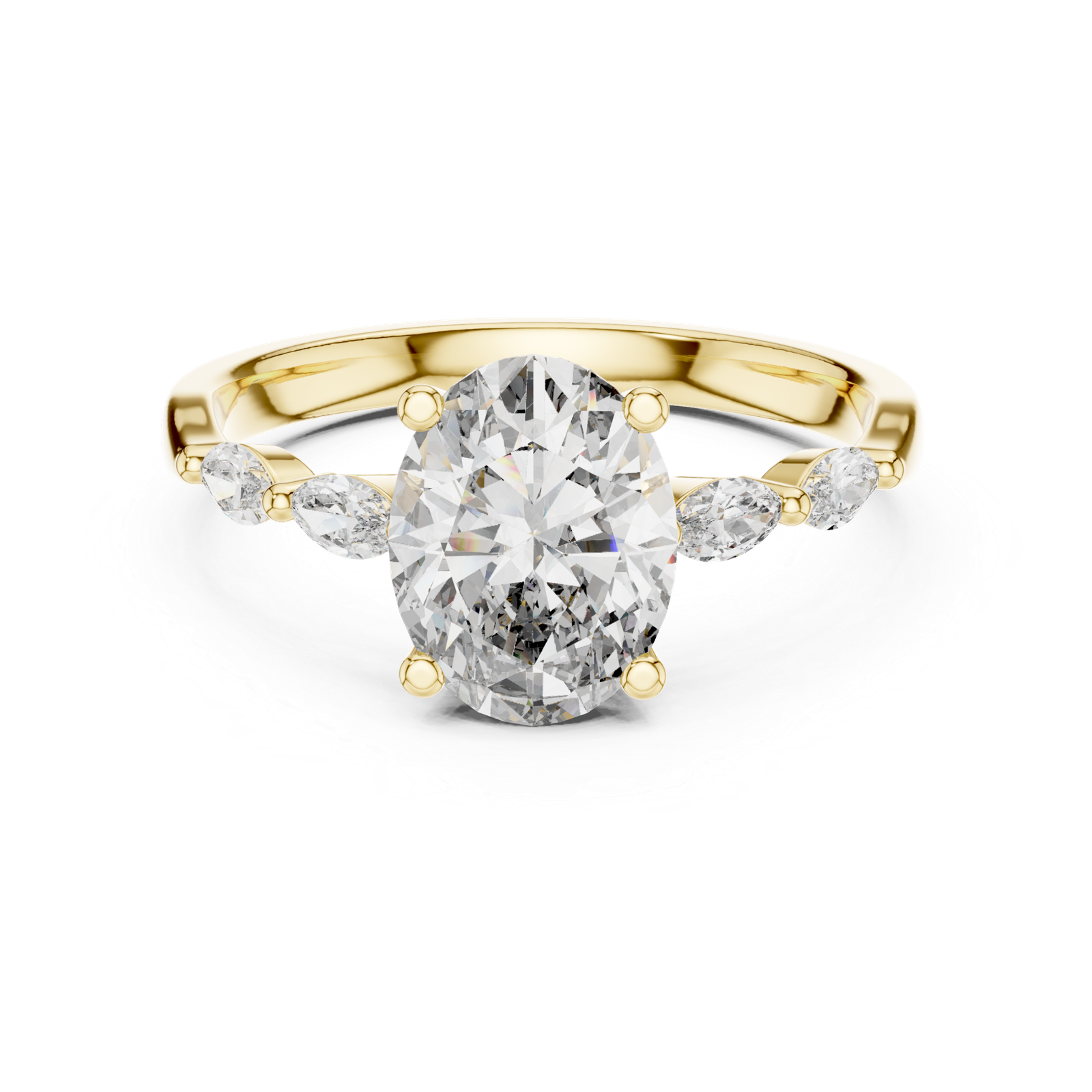 Oval & Marquise Side Stone Ring