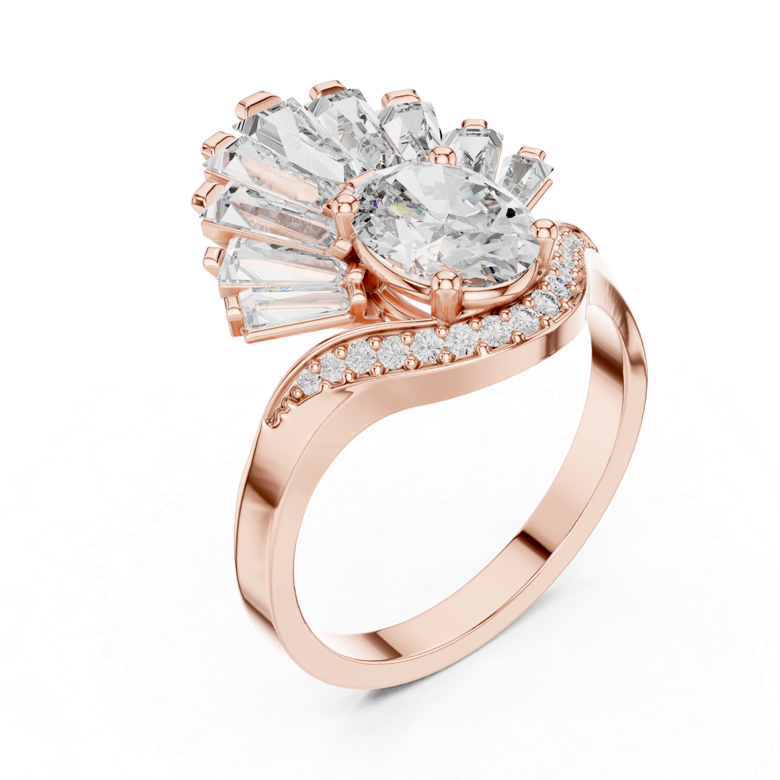 Art Deco Oval Fan Ring