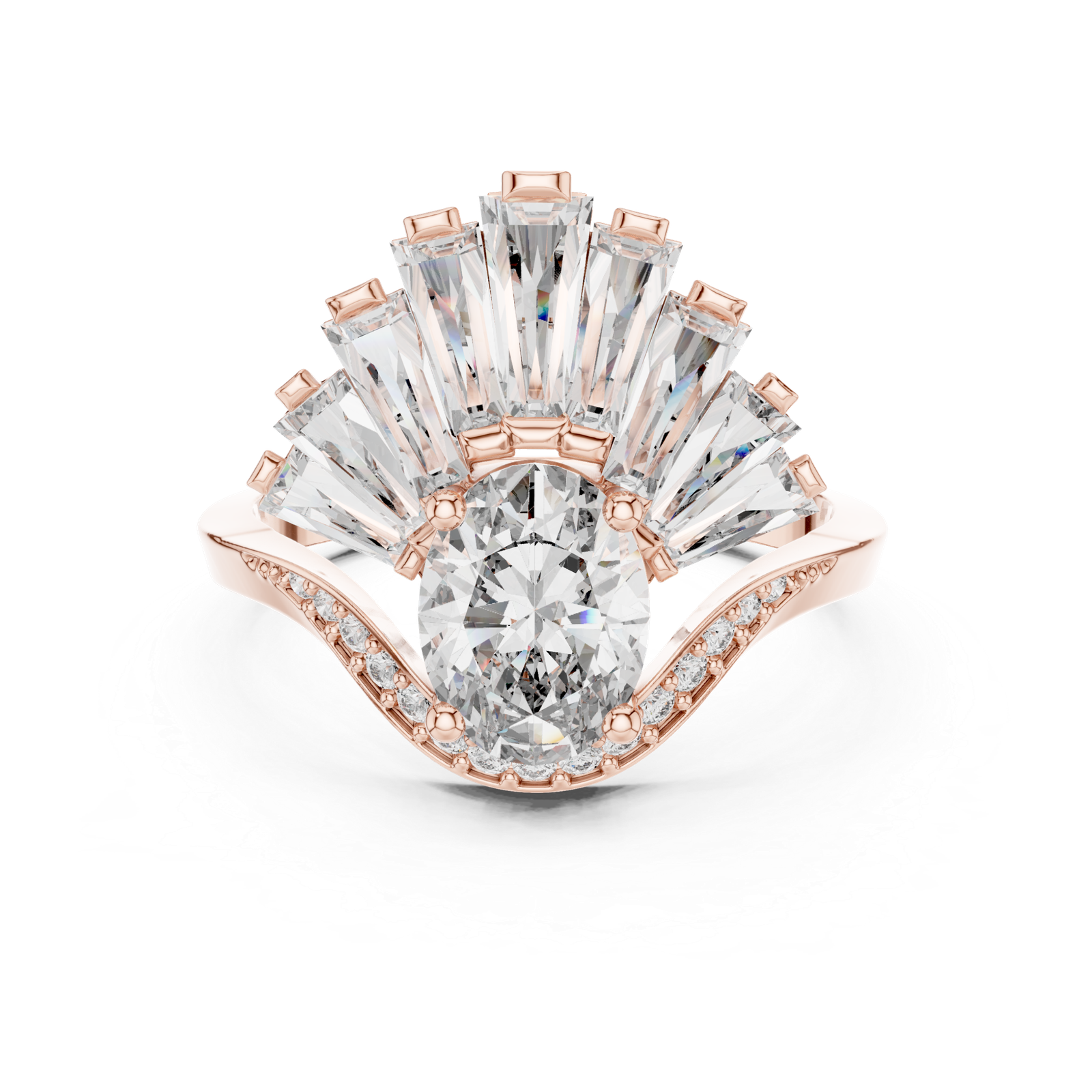 Art Deco Oval Fan Ring
