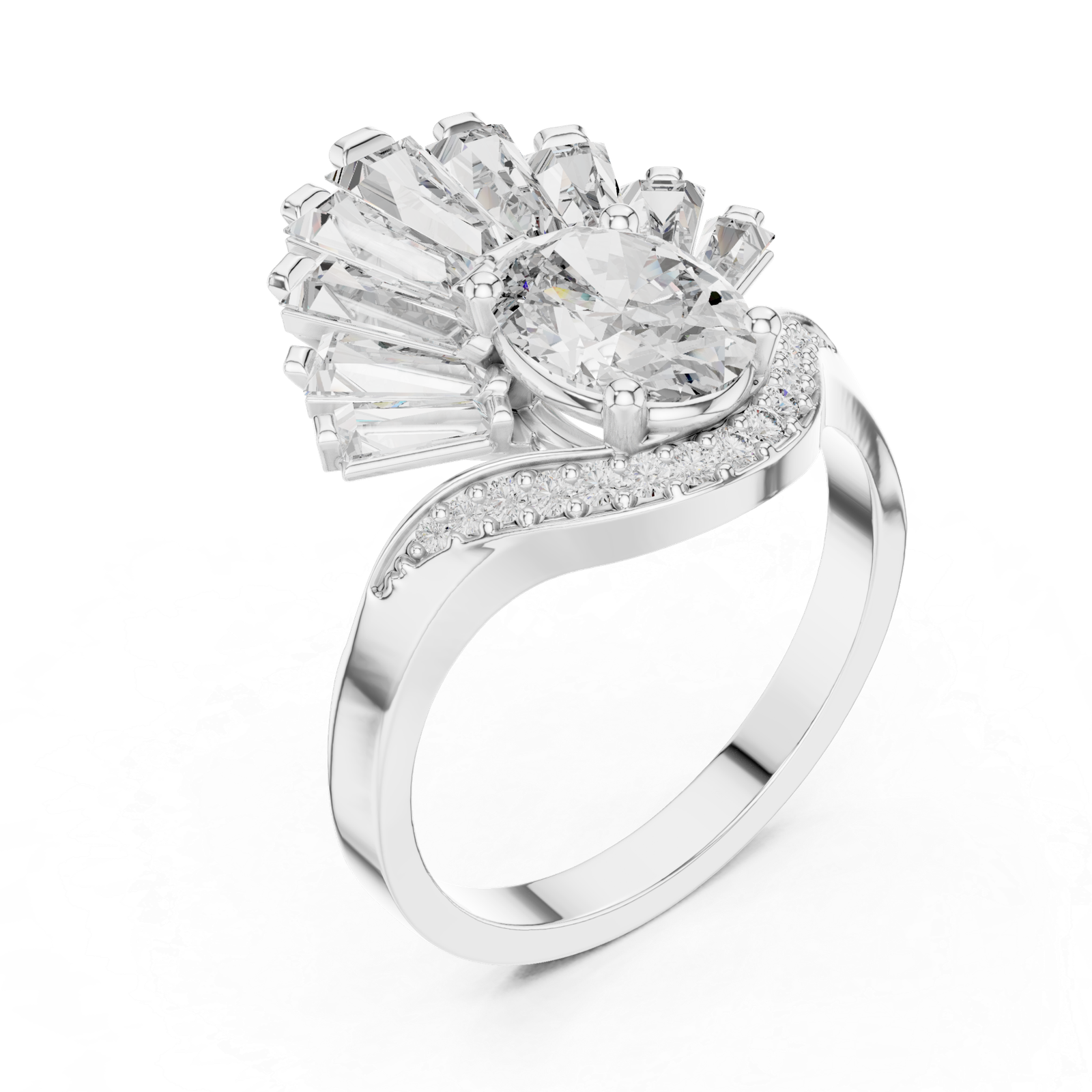 Art Deco Oval Fan Ring