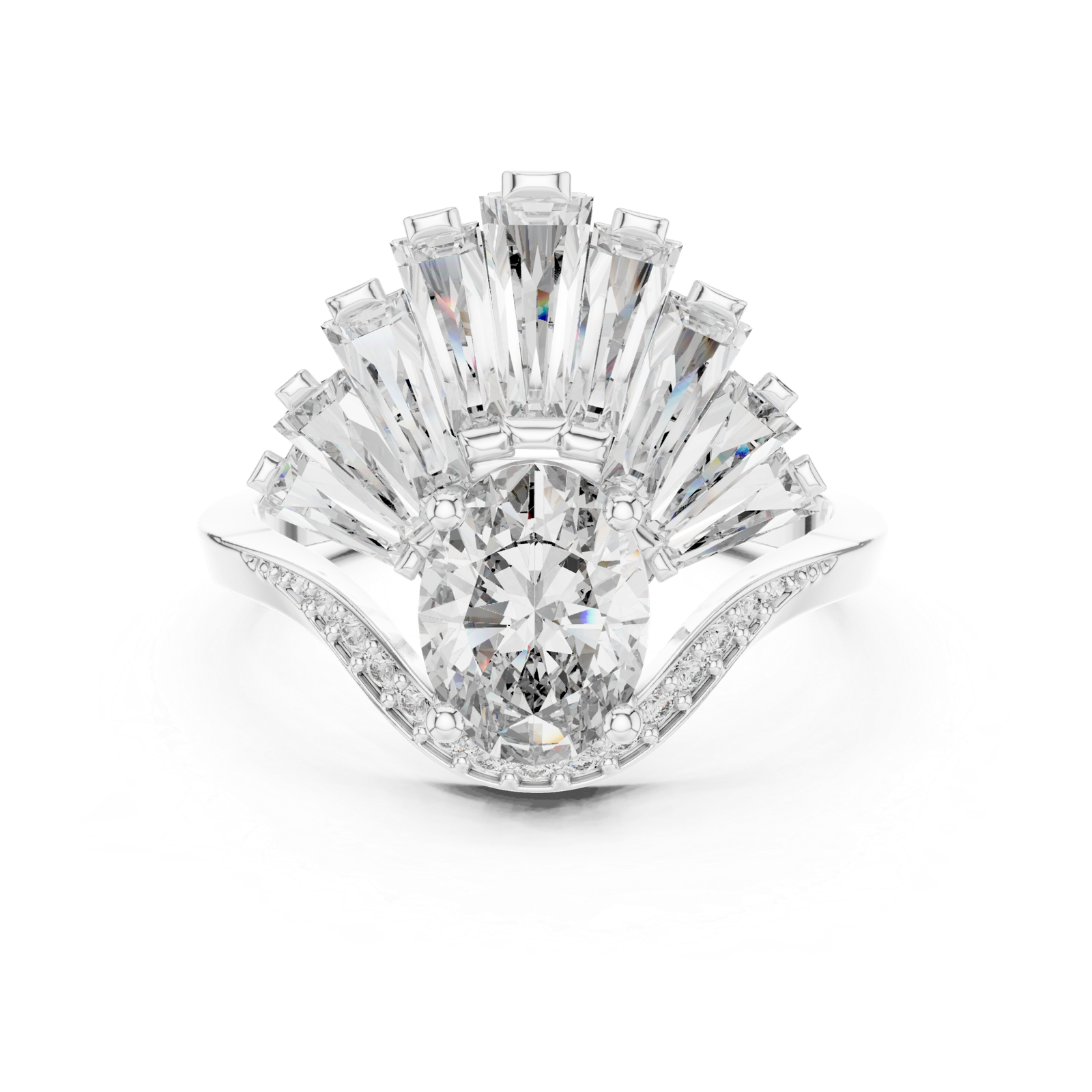 Art Deco Oval Fan Ring