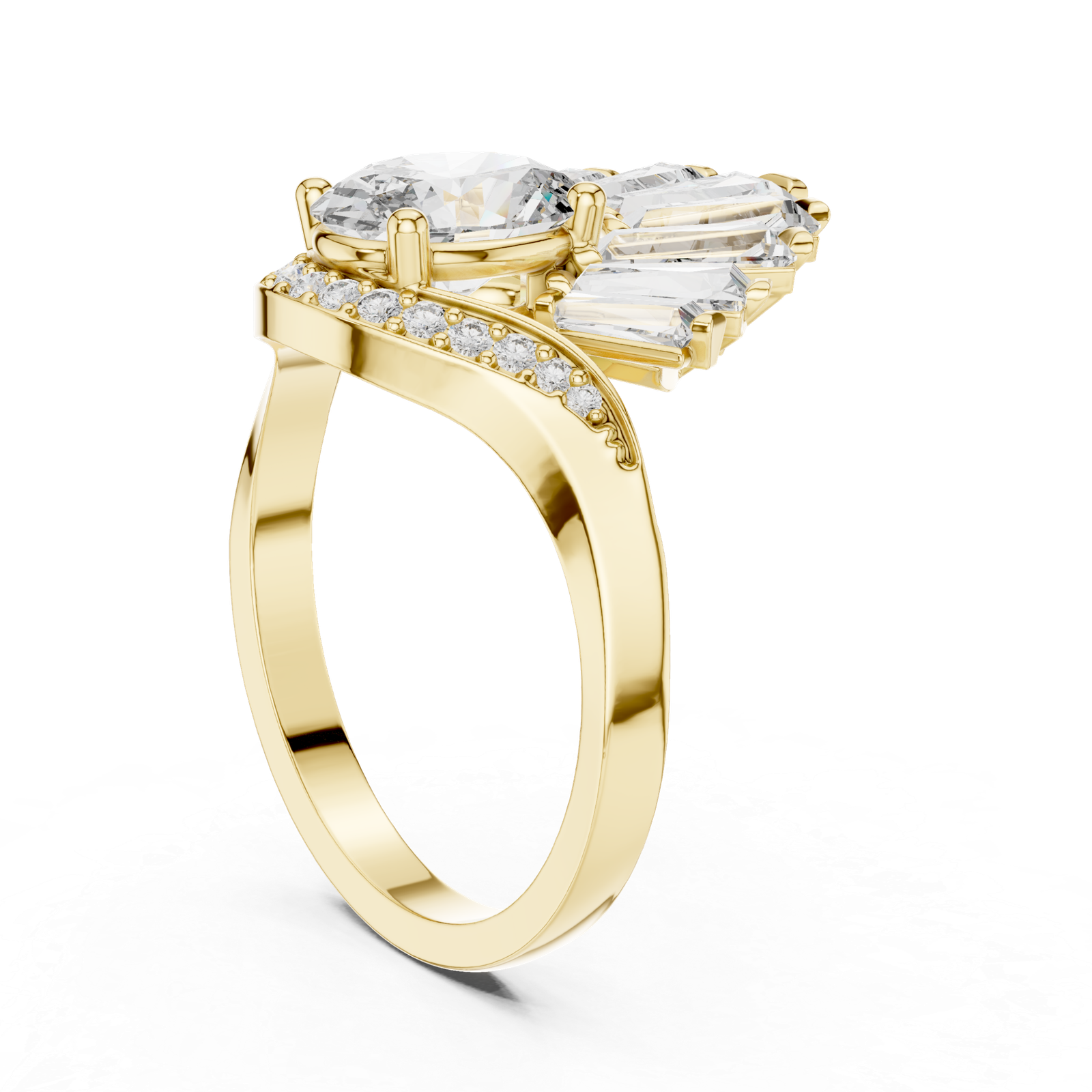 Art Deco Oval Fan Ring