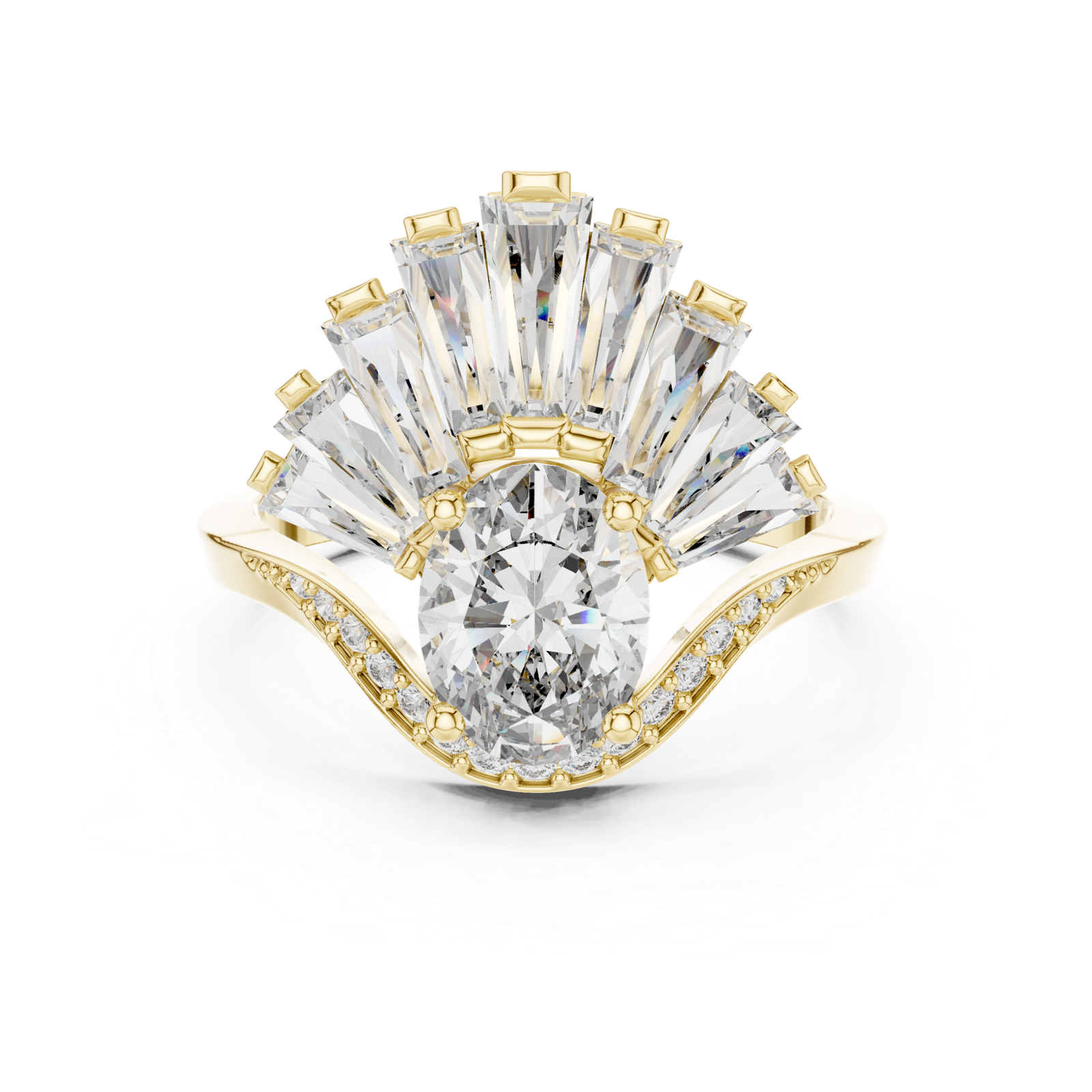 Art Deco Oval Fan Ring