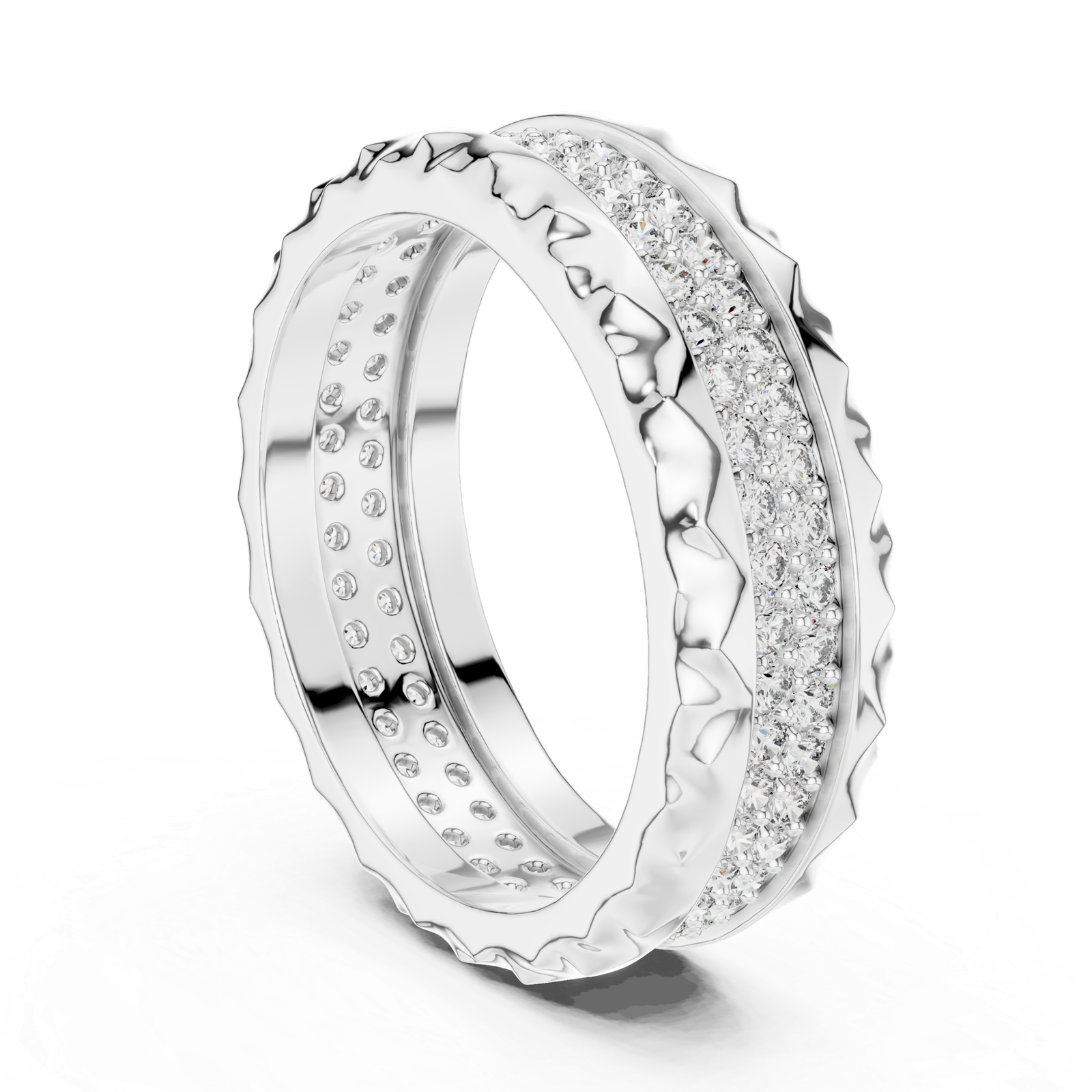 Wide Pavé Round Band