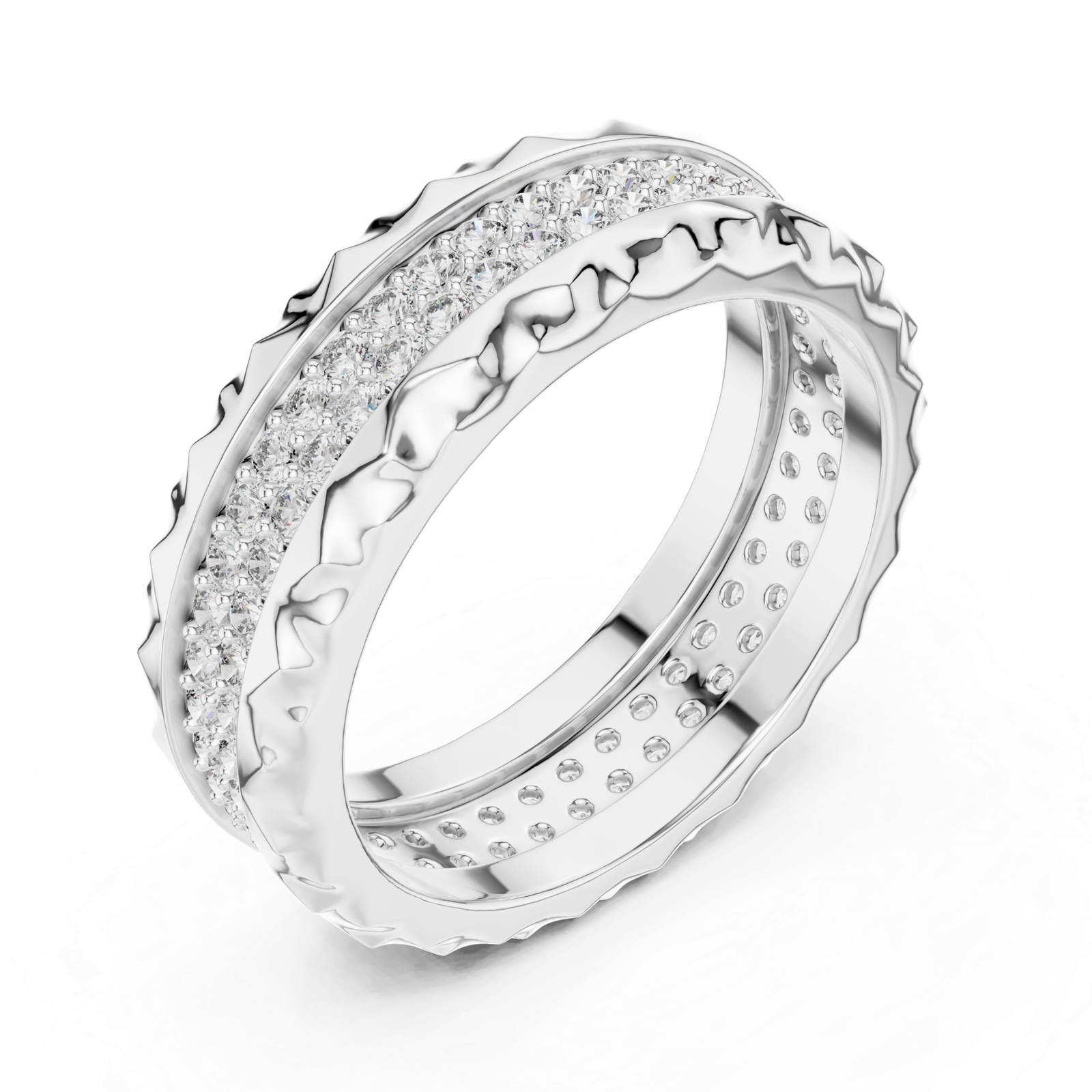 Wide Pavé Round Band