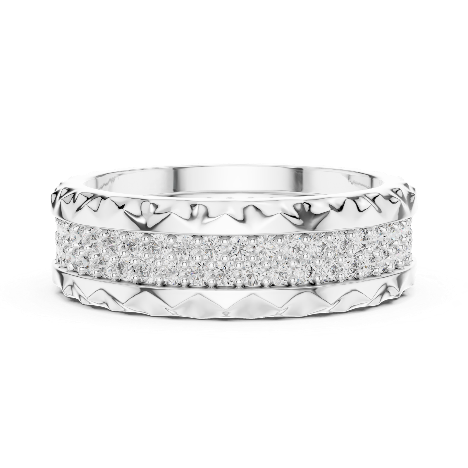 Wide Pavé Round Band