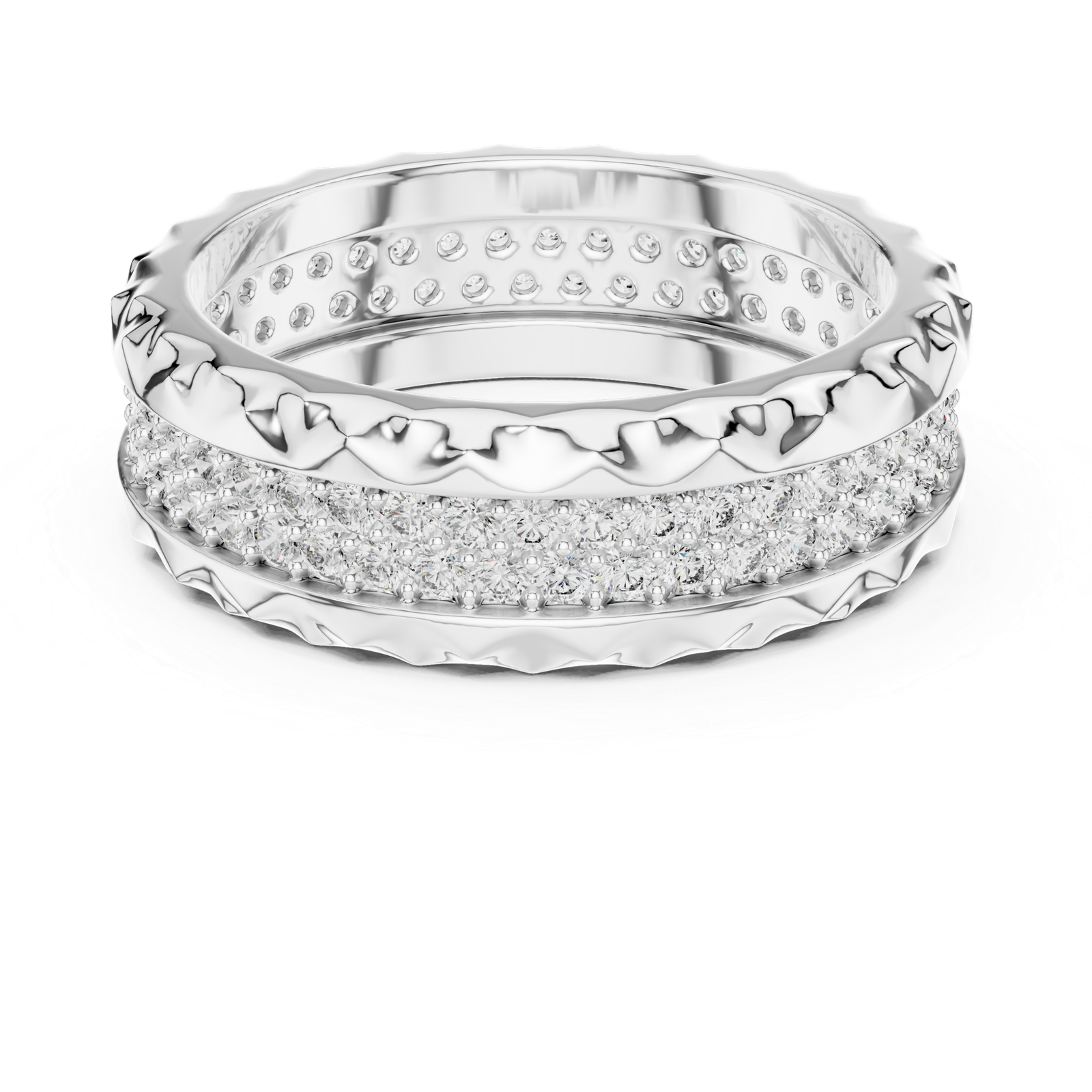 Wide Pavé Round Band