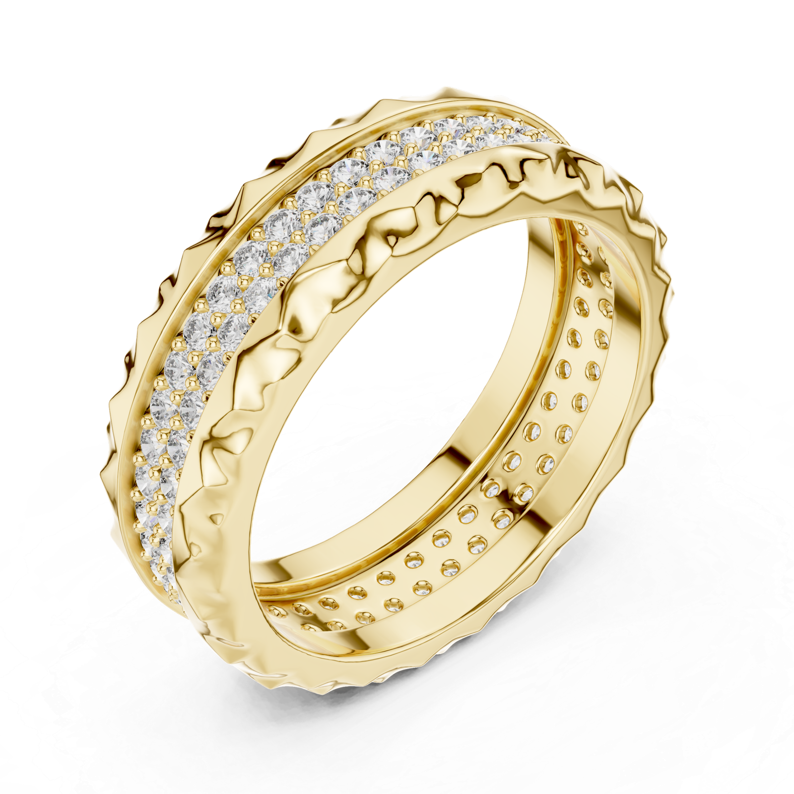 Wide Pavé Round Band