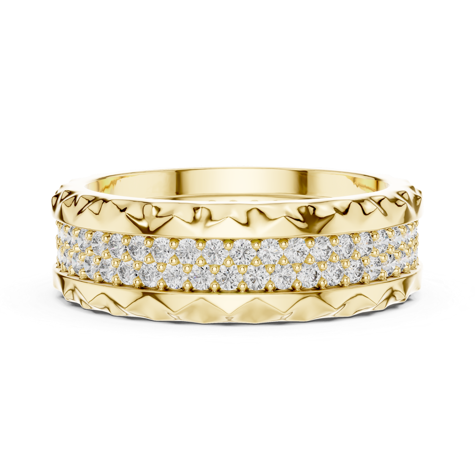 Wide Pavé Round Band
