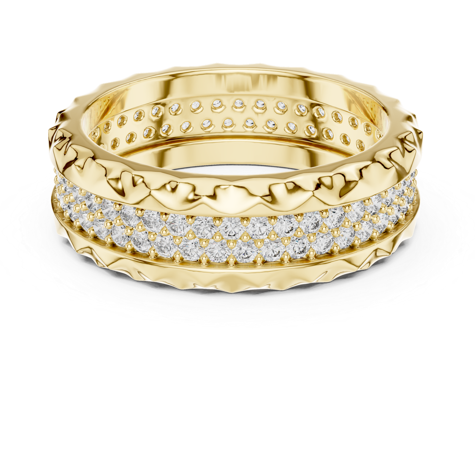 Wide Pavé Round Band