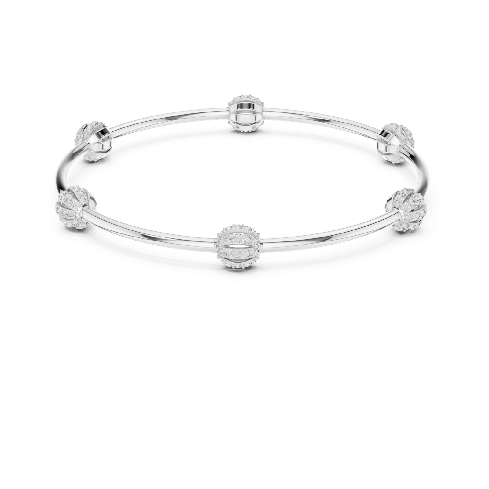 Éclat Orbit Round Diamond Station Bangle Bracelet