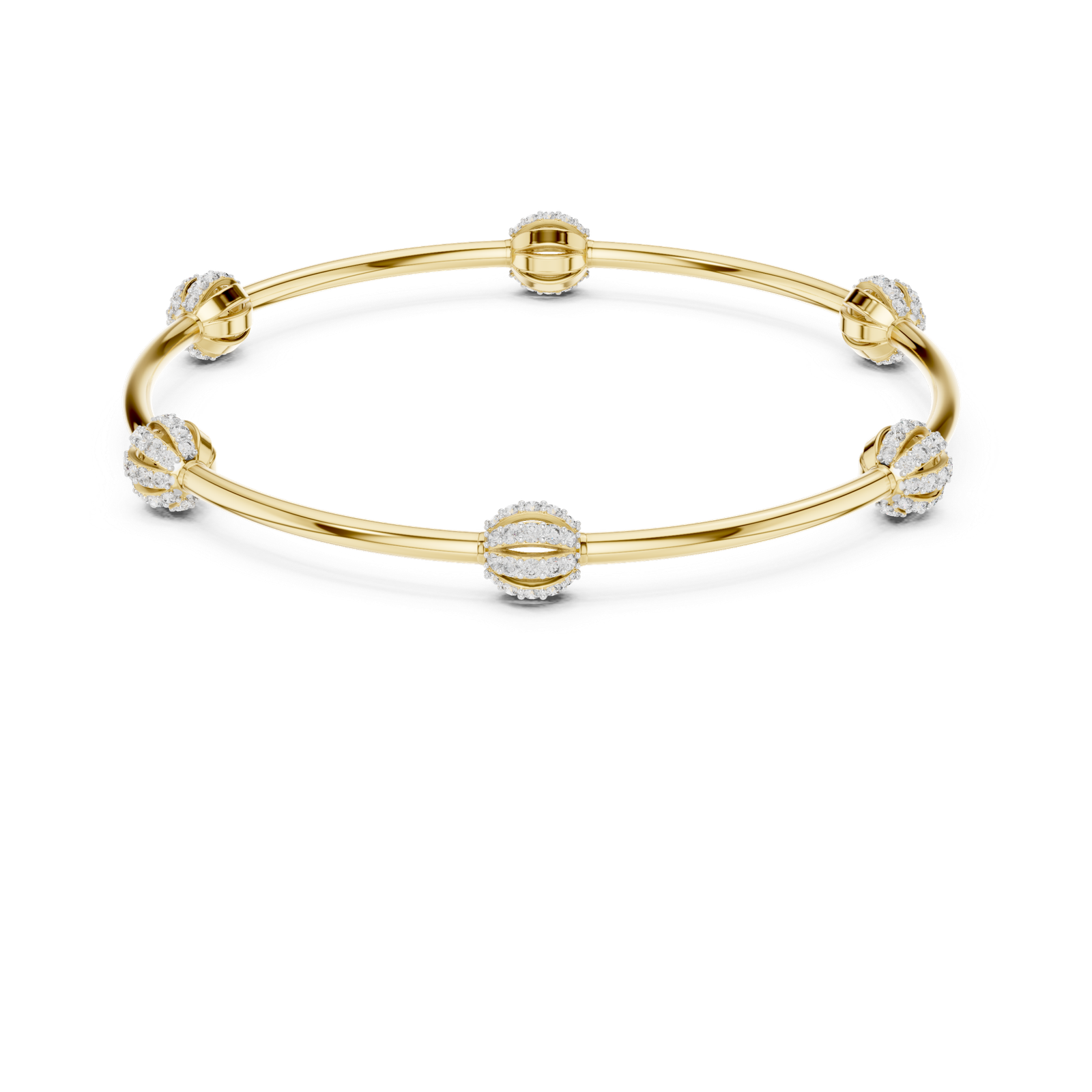 Éclat Orbit Round Diamond Station Bangle Bracelet
