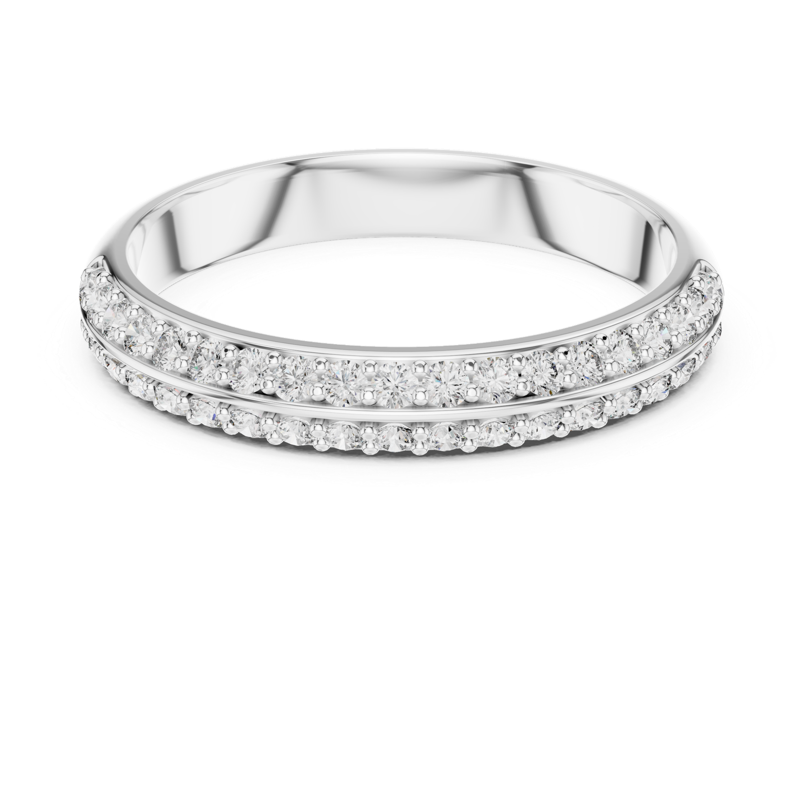 Triple Row Pavé Band