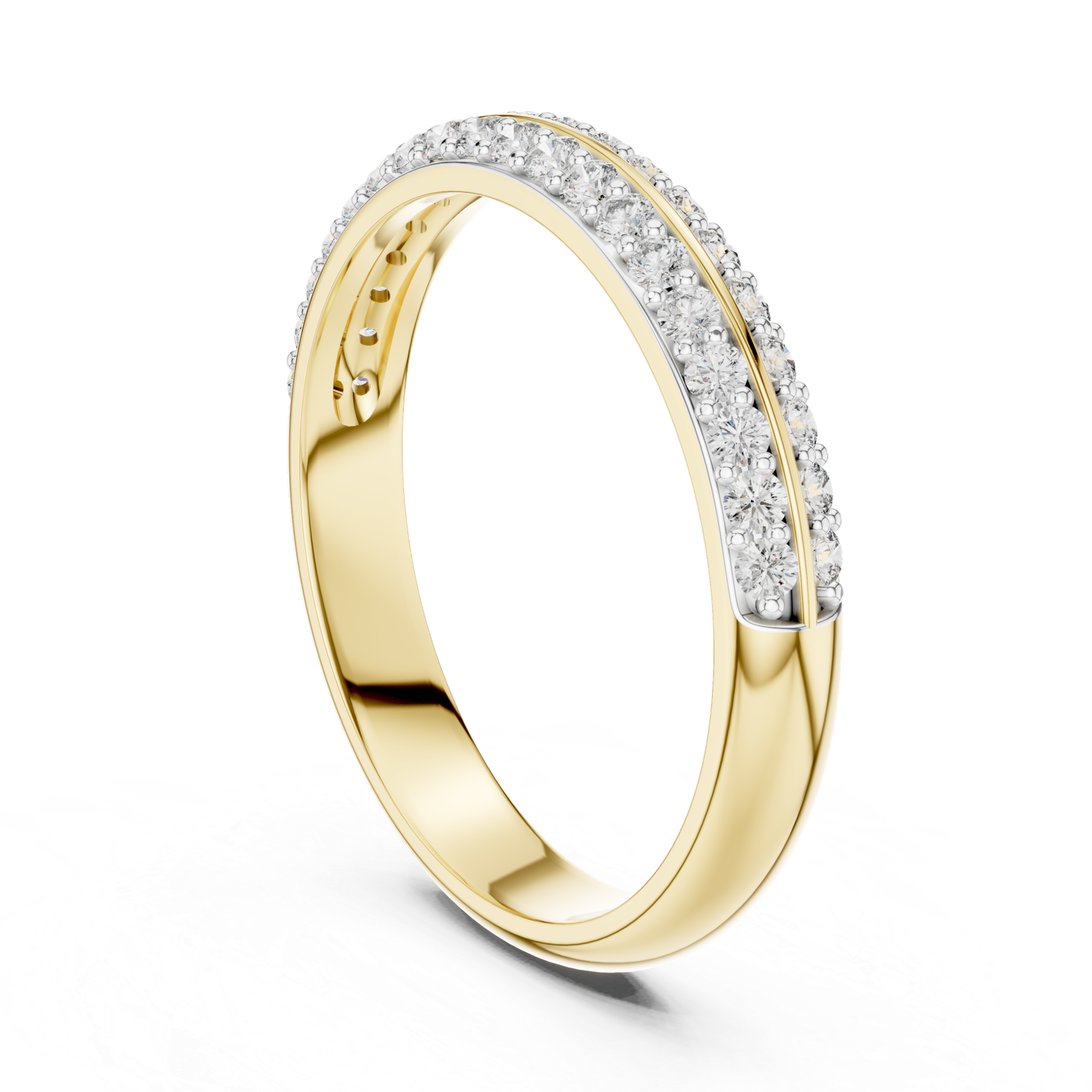 Triple Row Pavé Band