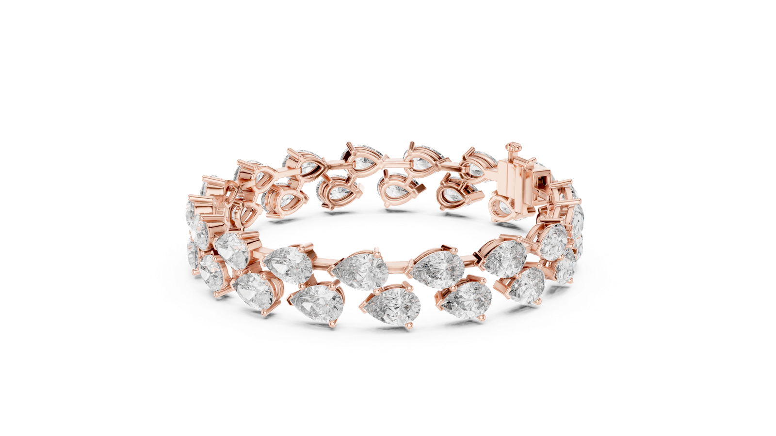 Aurelia Double Row Pear Diamond Tennis Bracelet