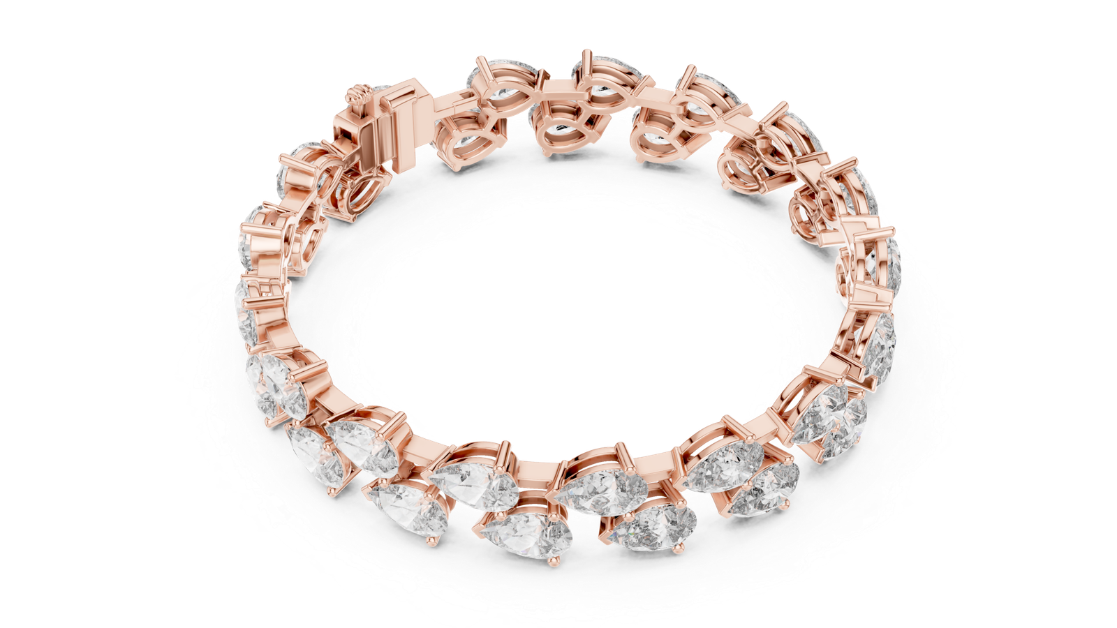Aurelia Double Row Pear Diamond Tennis Bracelet