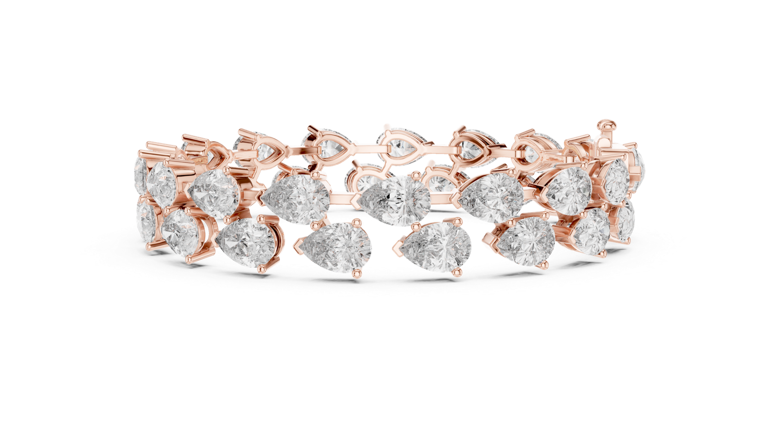 Aurelia Double Row Pear Diamond Tennis Bracelet