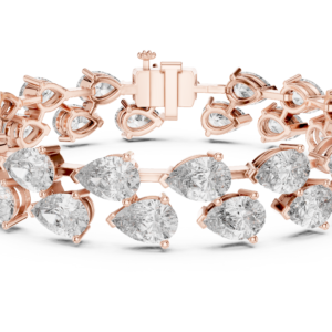 Aurelia Double Row Pear Diamond Tennis Bracelet