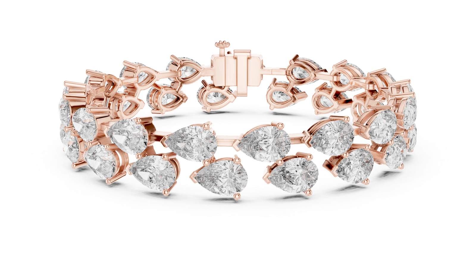 Aurelia Double Row Pear Diamond Tennis Bracelet