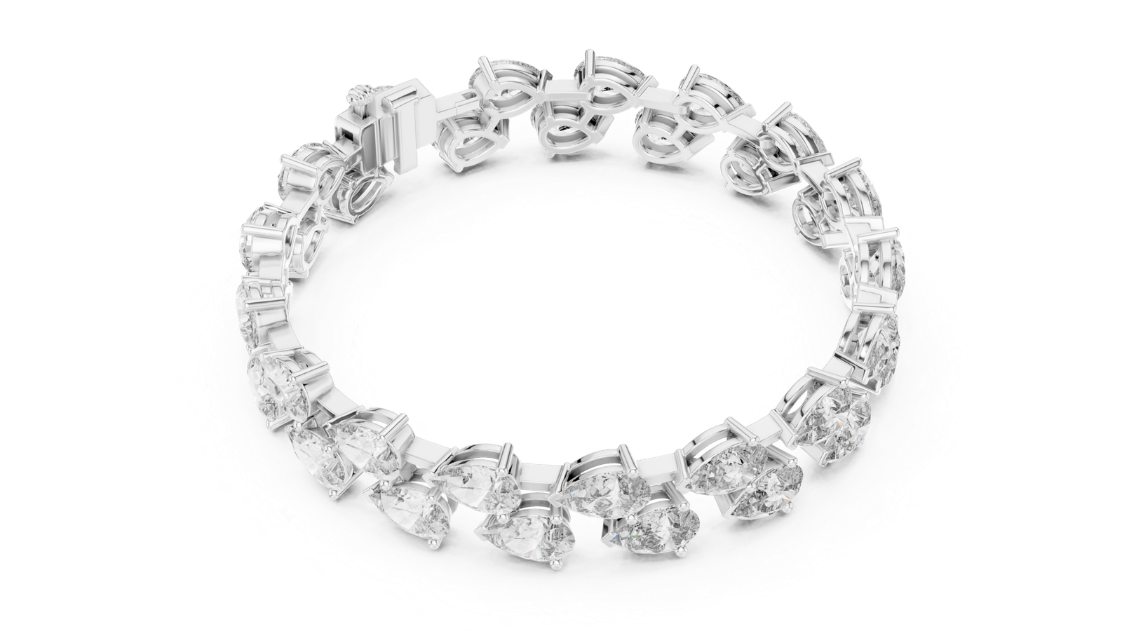 Aurelia Double Row Pear Diamond Tennis Bracelet