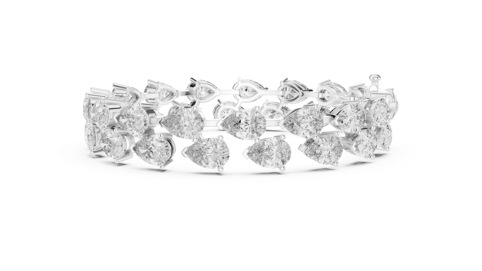 Aurelia Double Row Pear Diamond Tennis Bracelet