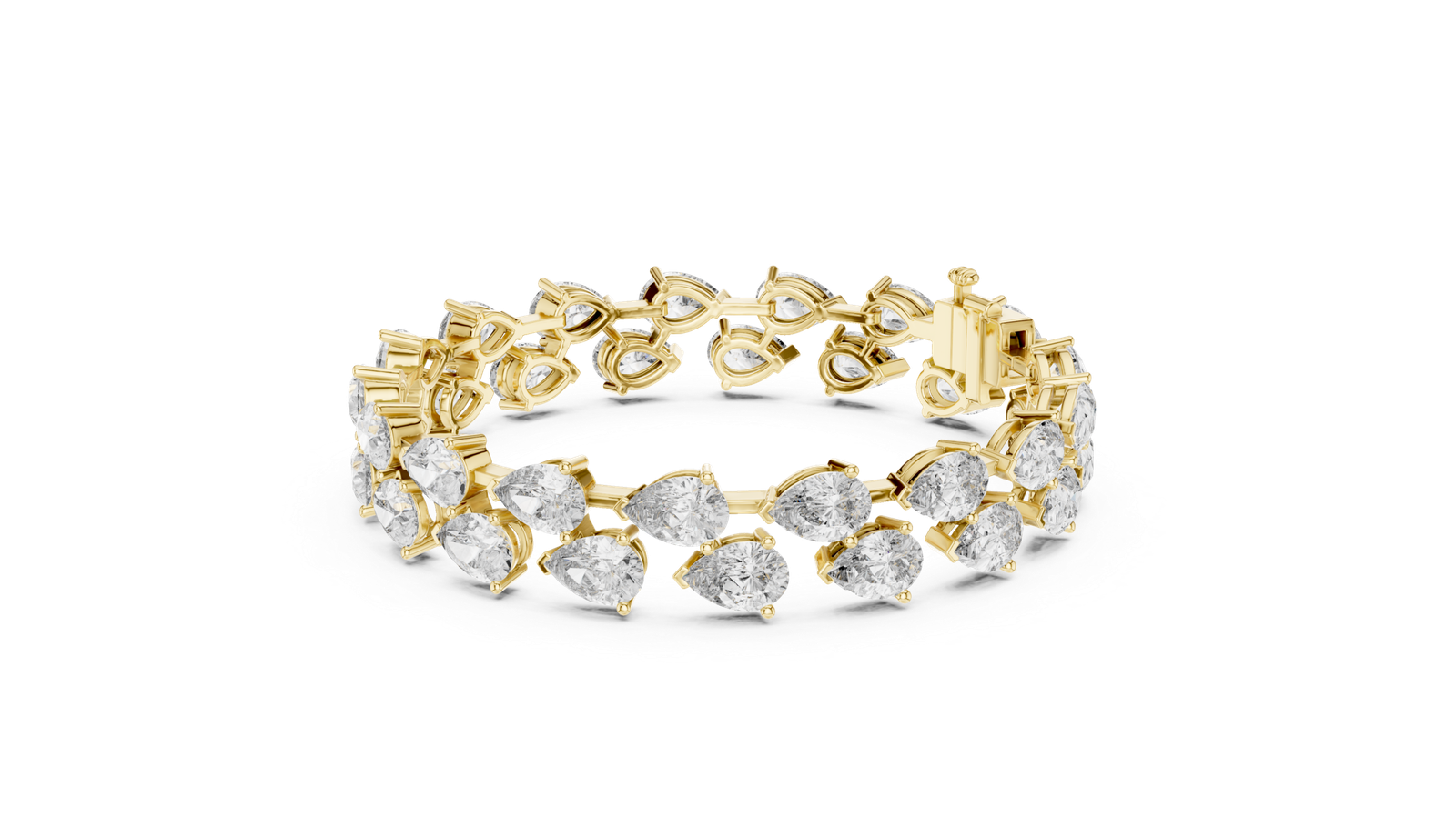 Aurelia Double Row Pear Diamond Tennis Bracelet