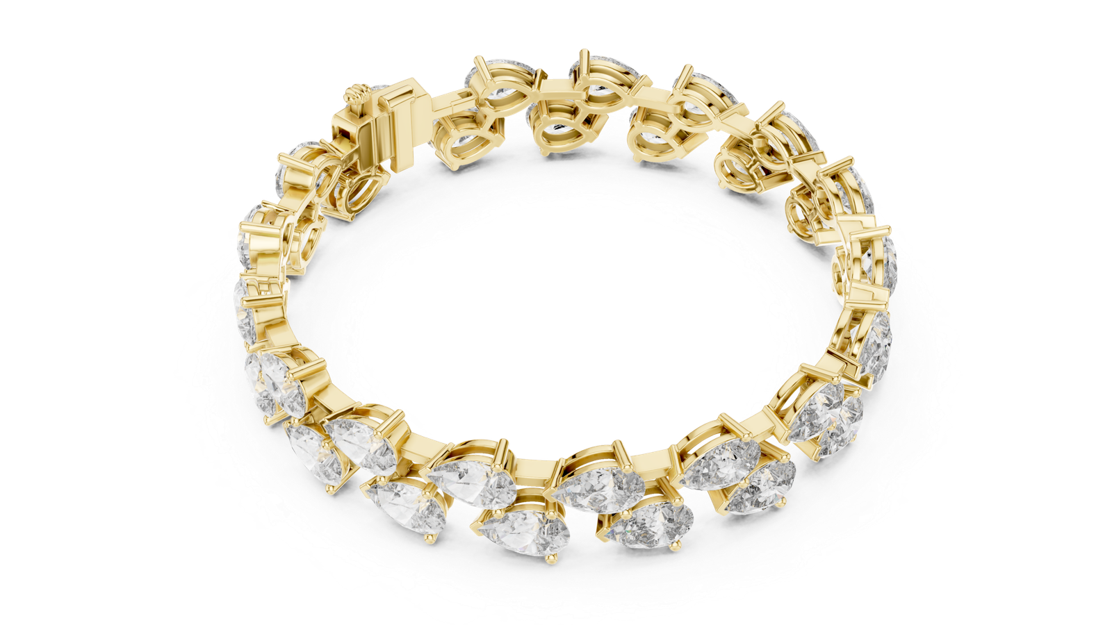 Aurelia Double Row Pear Diamond Tennis Bracelet