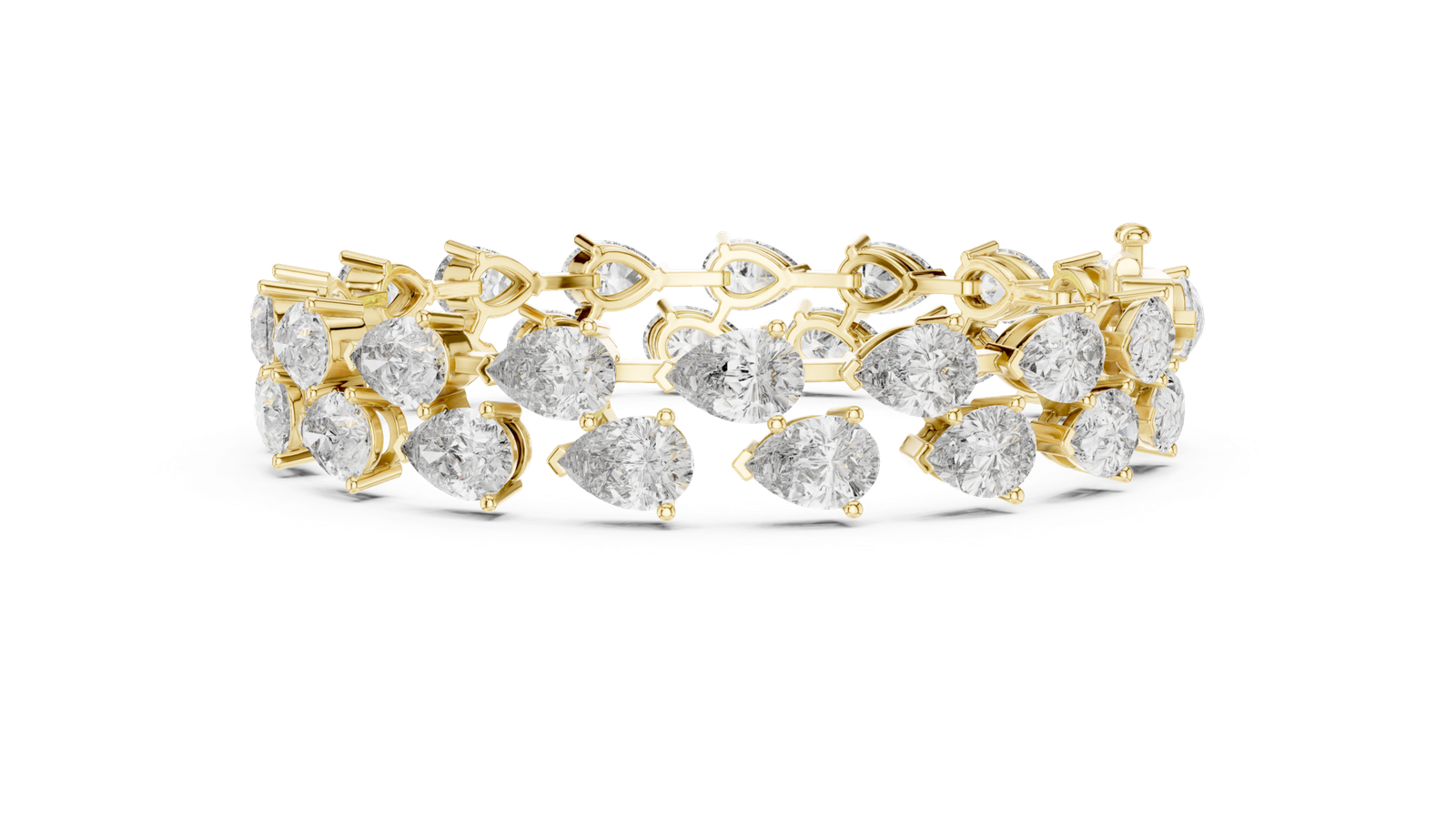 Aurelia Double Row Pear Diamond Tennis Bracelet