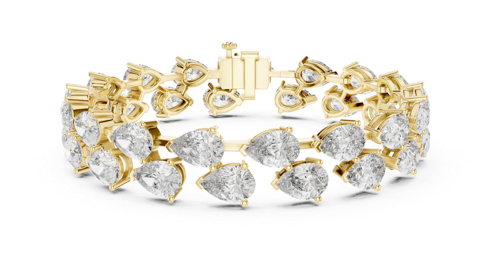 Aurelia Double Row Pear Diamond Tennis Bracelet