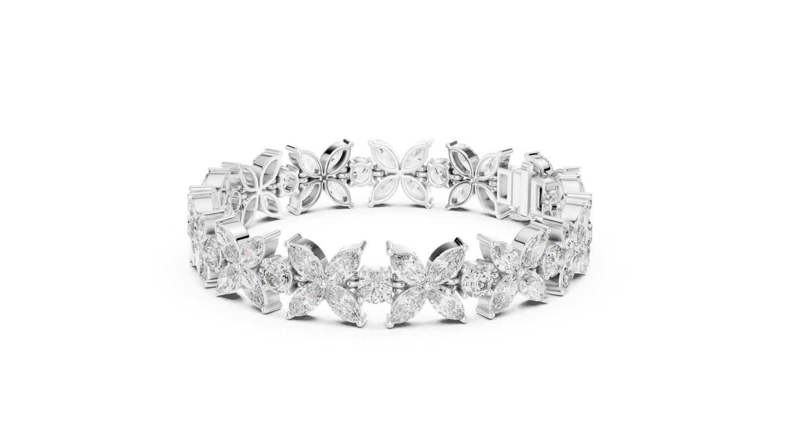 Riviera Marquise Floral Diamond Tennis Bracelet