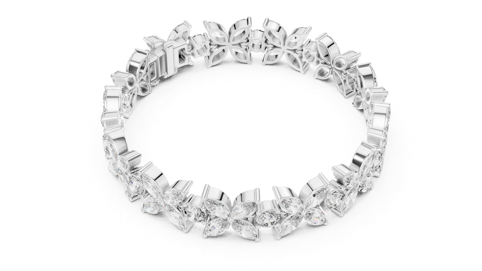 Riviera Marquise Floral Diamond Tennis Bracelet