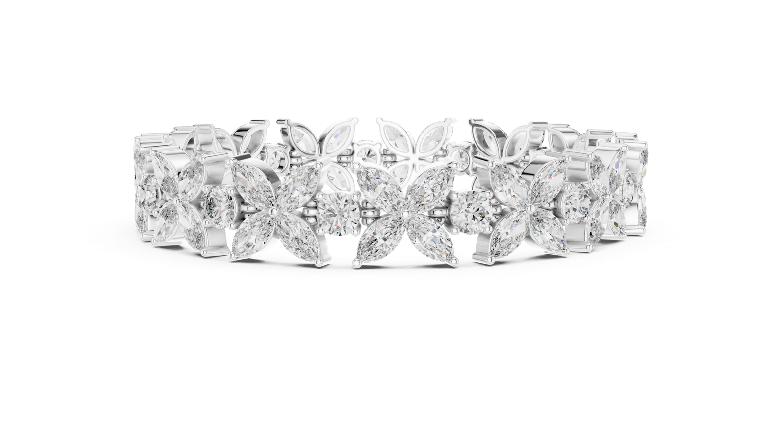 Riviera Marquise Floral Diamond Tennis Bracelet