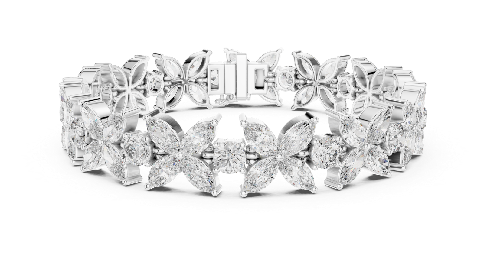 Riviera Marquise Floral Diamond Tennis Bracelet