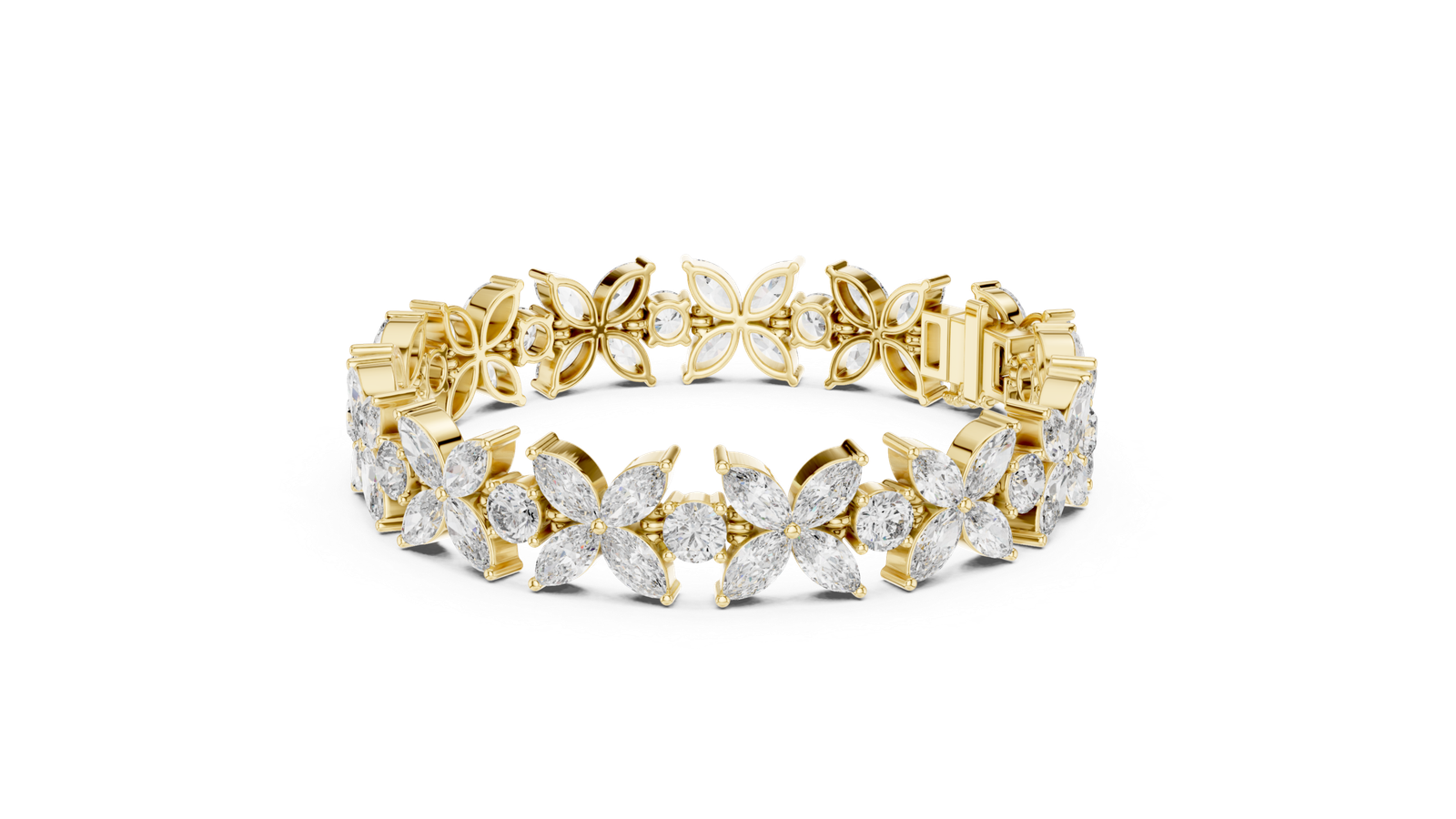 Riviera Marquise Floral Diamond Tennis Bracelet