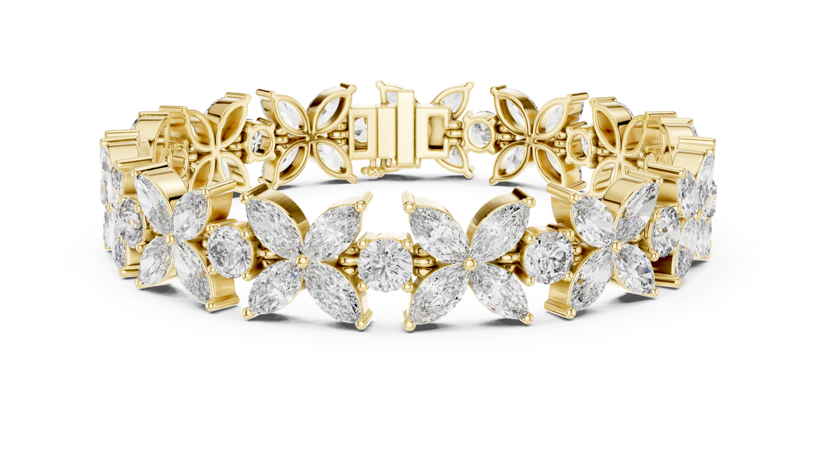 Riviera Marquise Floral Diamond Tennis Bracelet