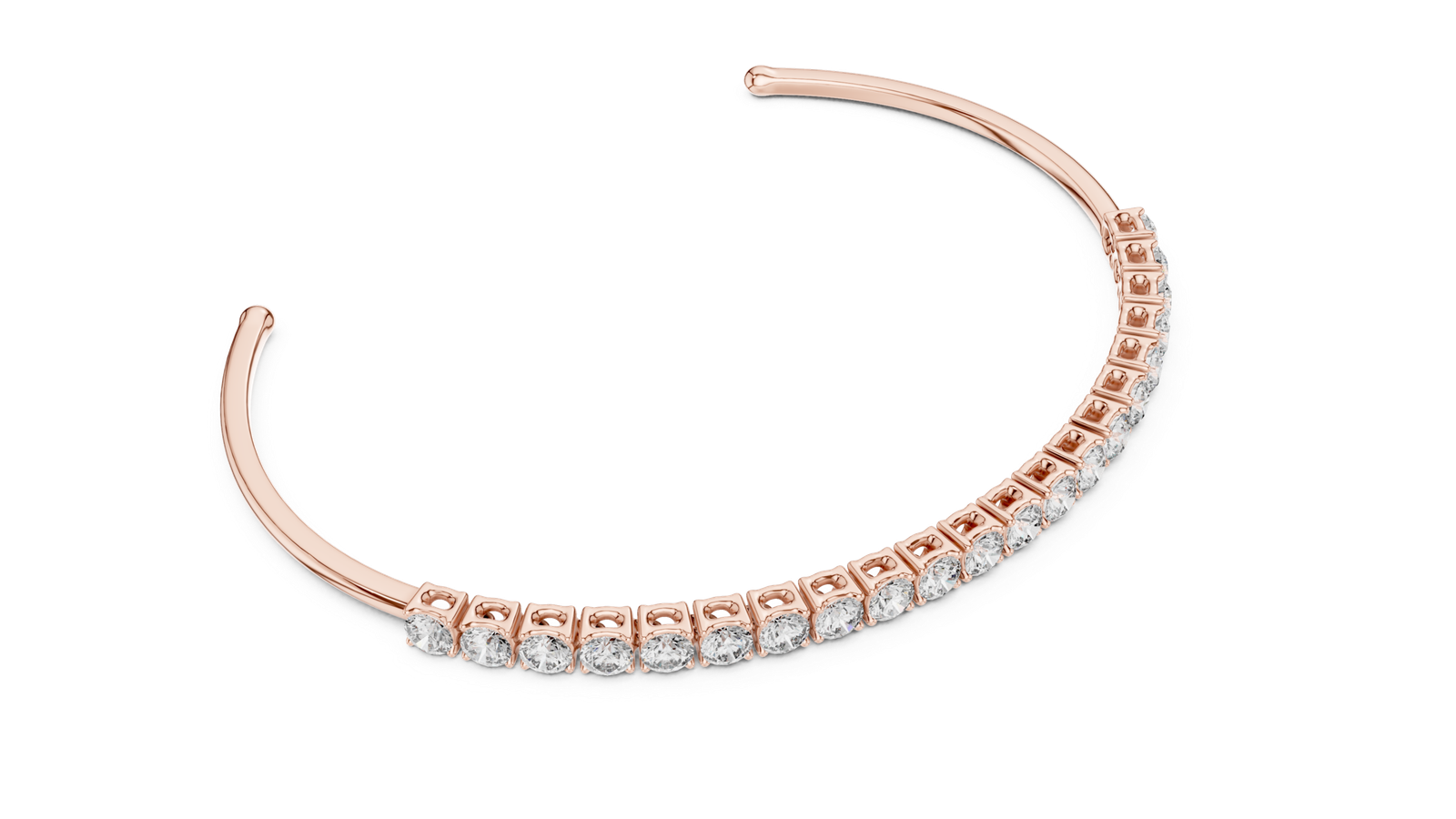 Éternité Open Cuff Round Diamond Bracelet