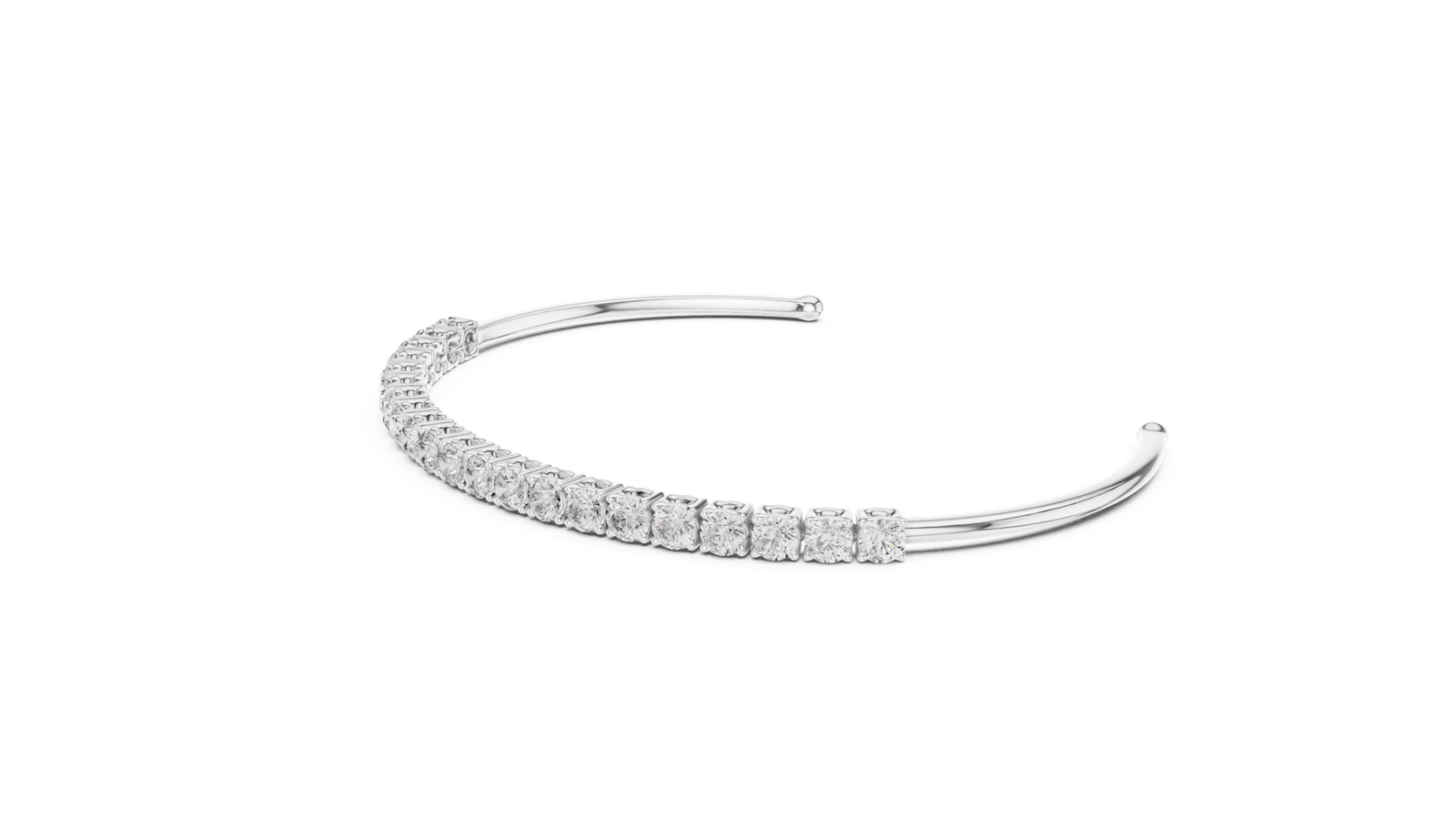 Éternité Open Cuff Round Diamond Bracelet