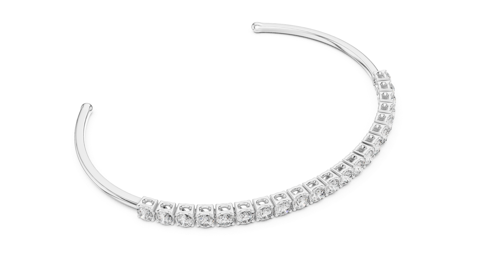 Éternité Open Cuff Round Diamond Bracelet