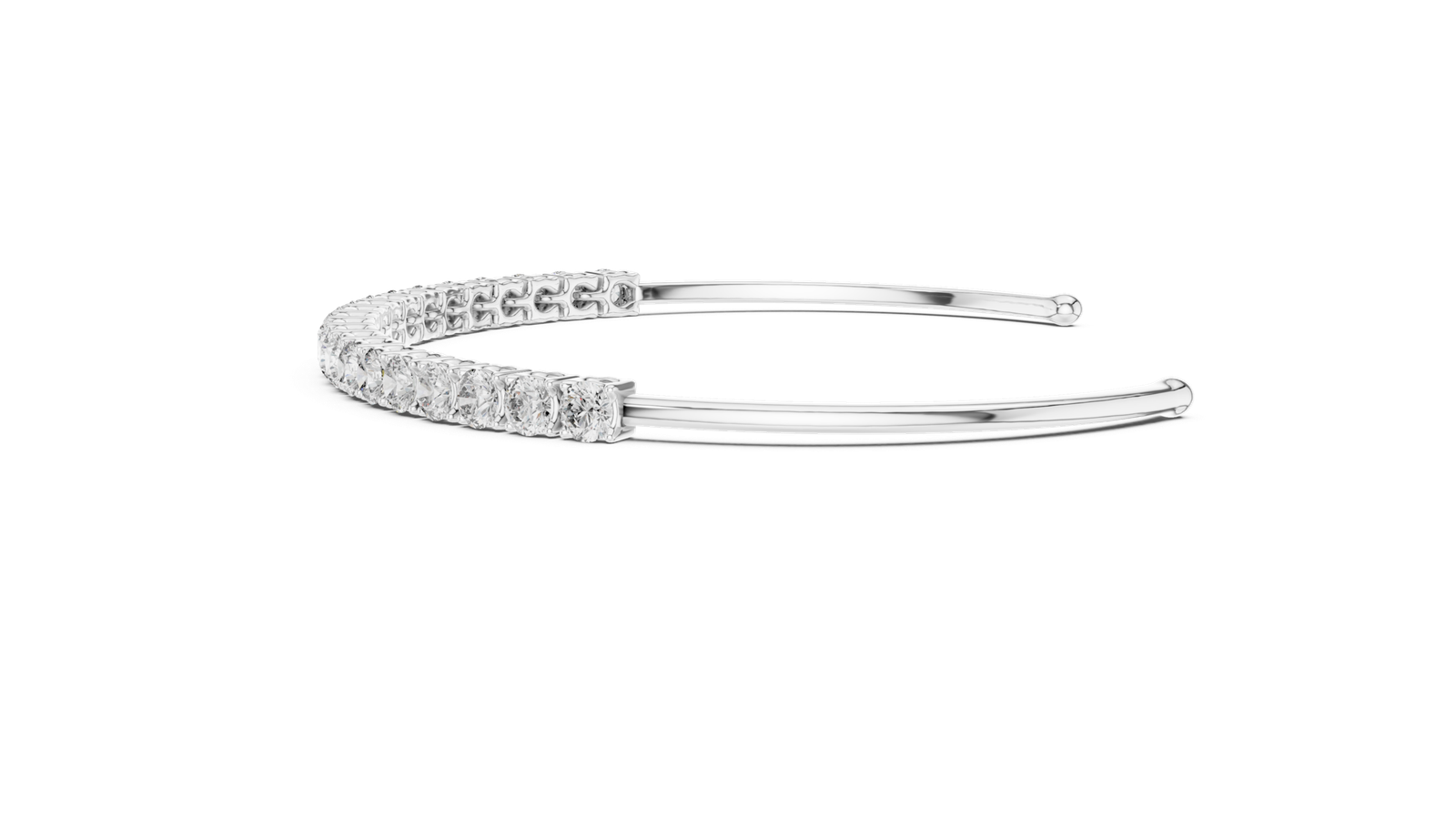 Éternité Open Cuff Round Diamond Bracelet