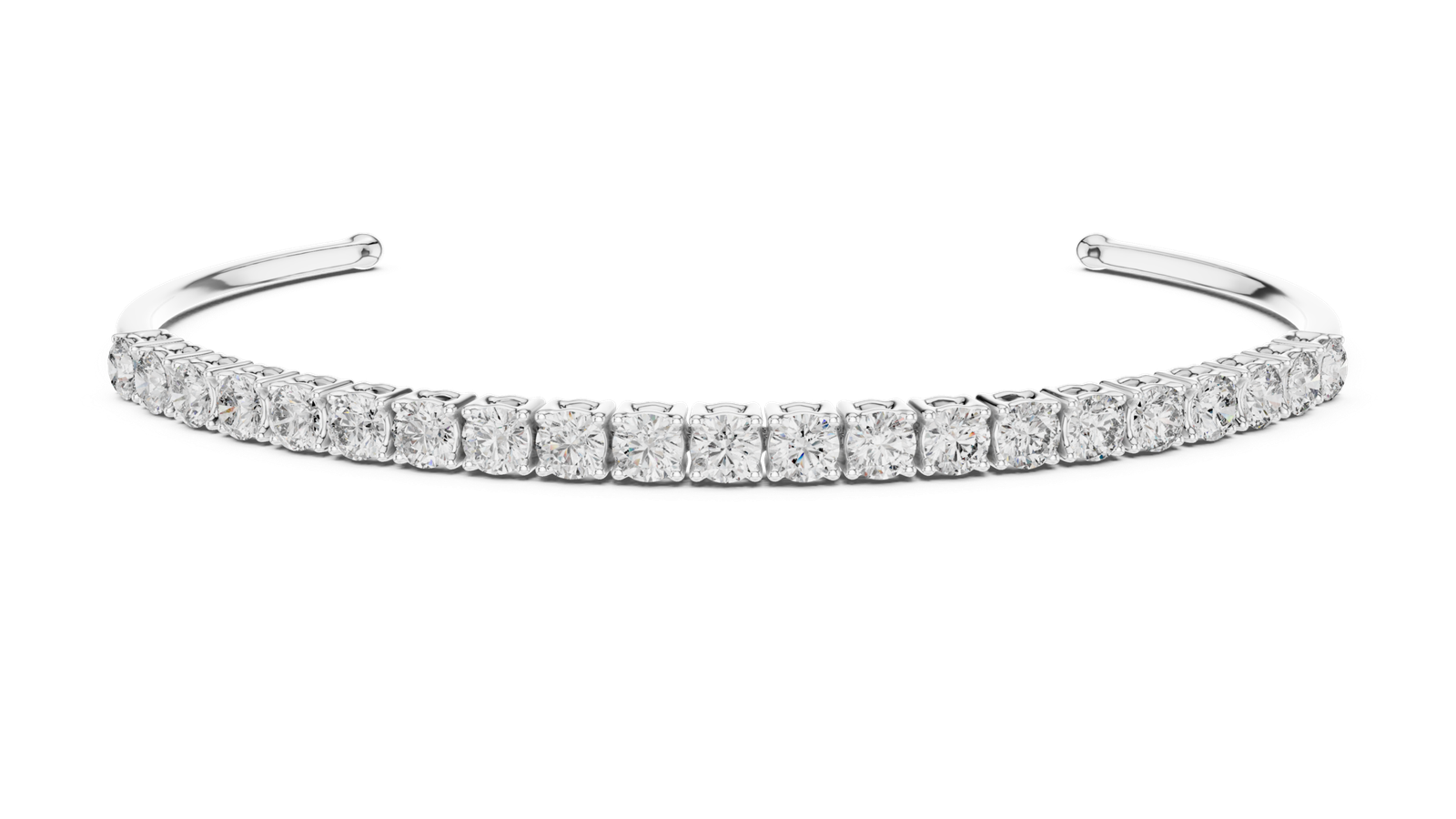 Éternité Open Cuff Round Diamond Bracelet