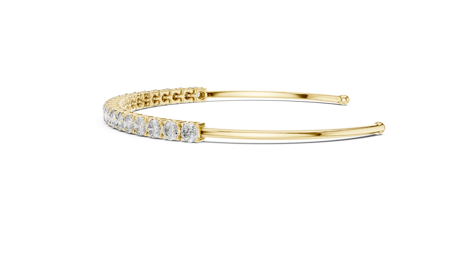 Éternité Open Cuff Round Diamond Bracelet