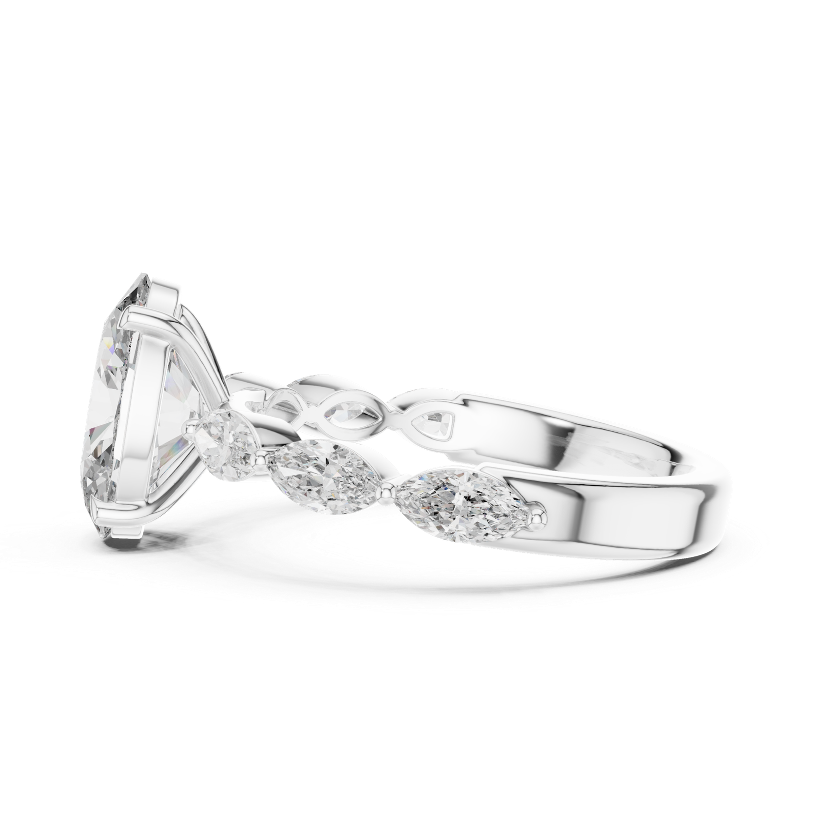 Oval Marquise Three-Stone Ring